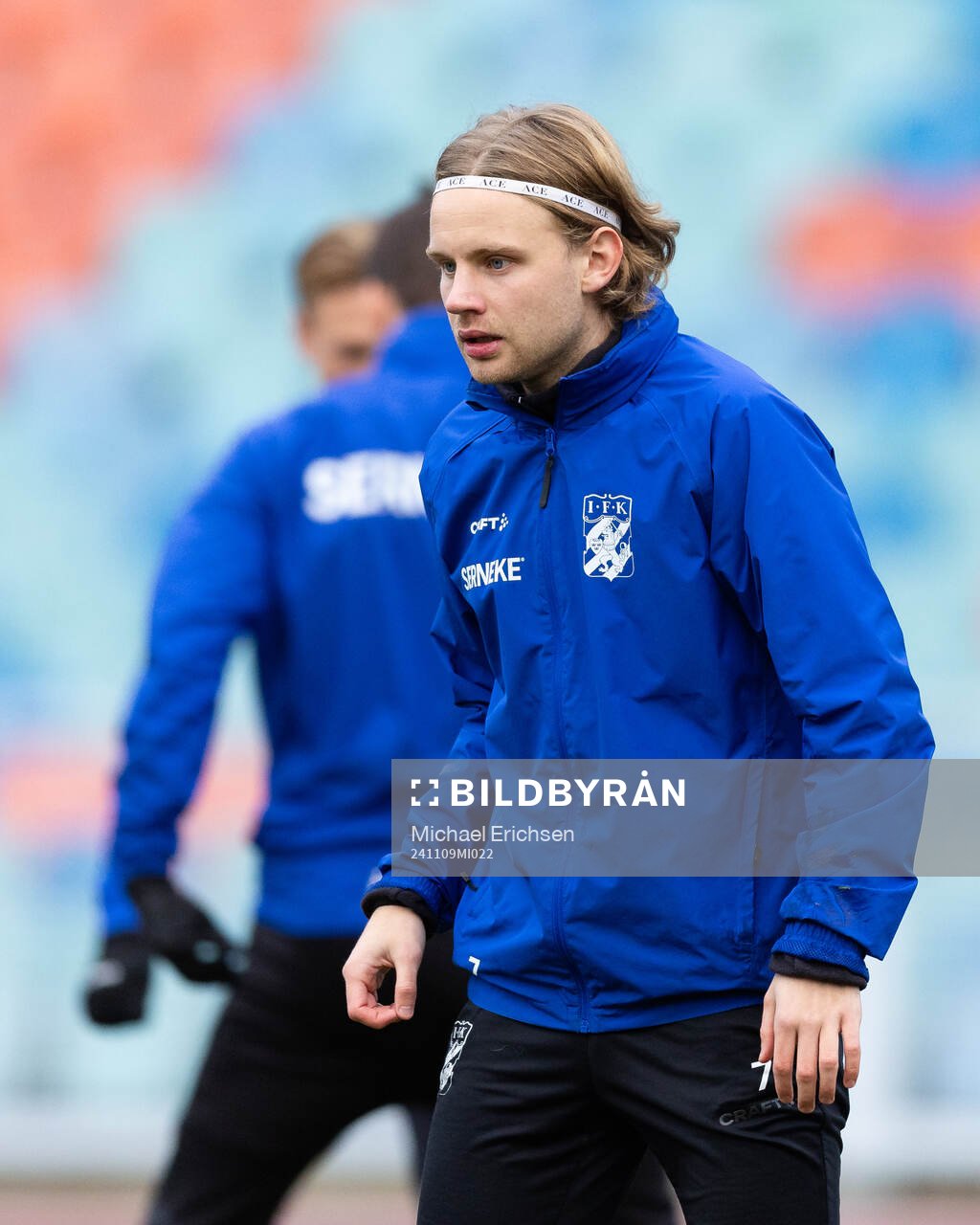 IFK Göteborgs Oscar Pettersson under en träning med IFK Göteborg den 9 november 2024 i Göteborg. 