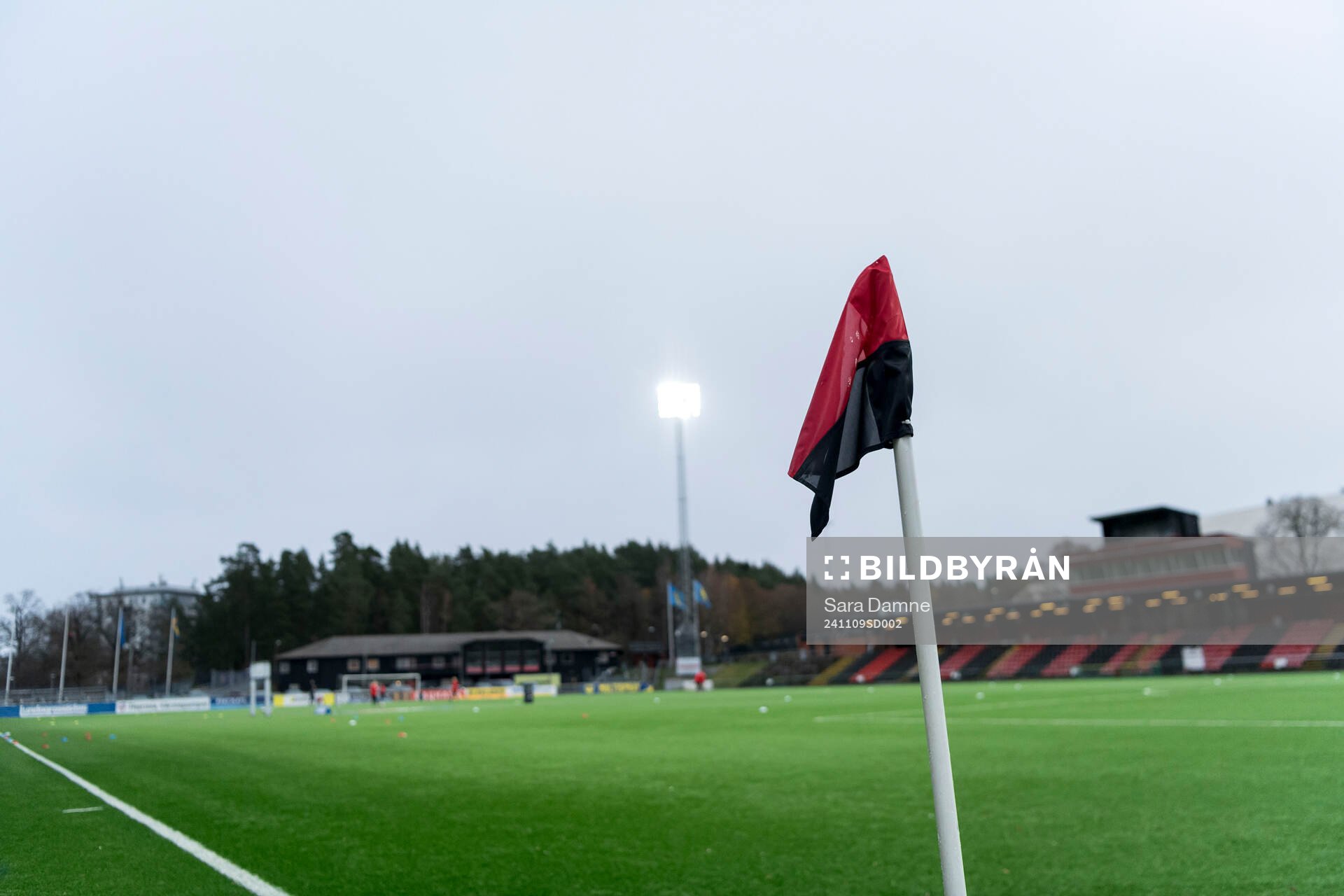 En hörnflagga på Grimsta IP
