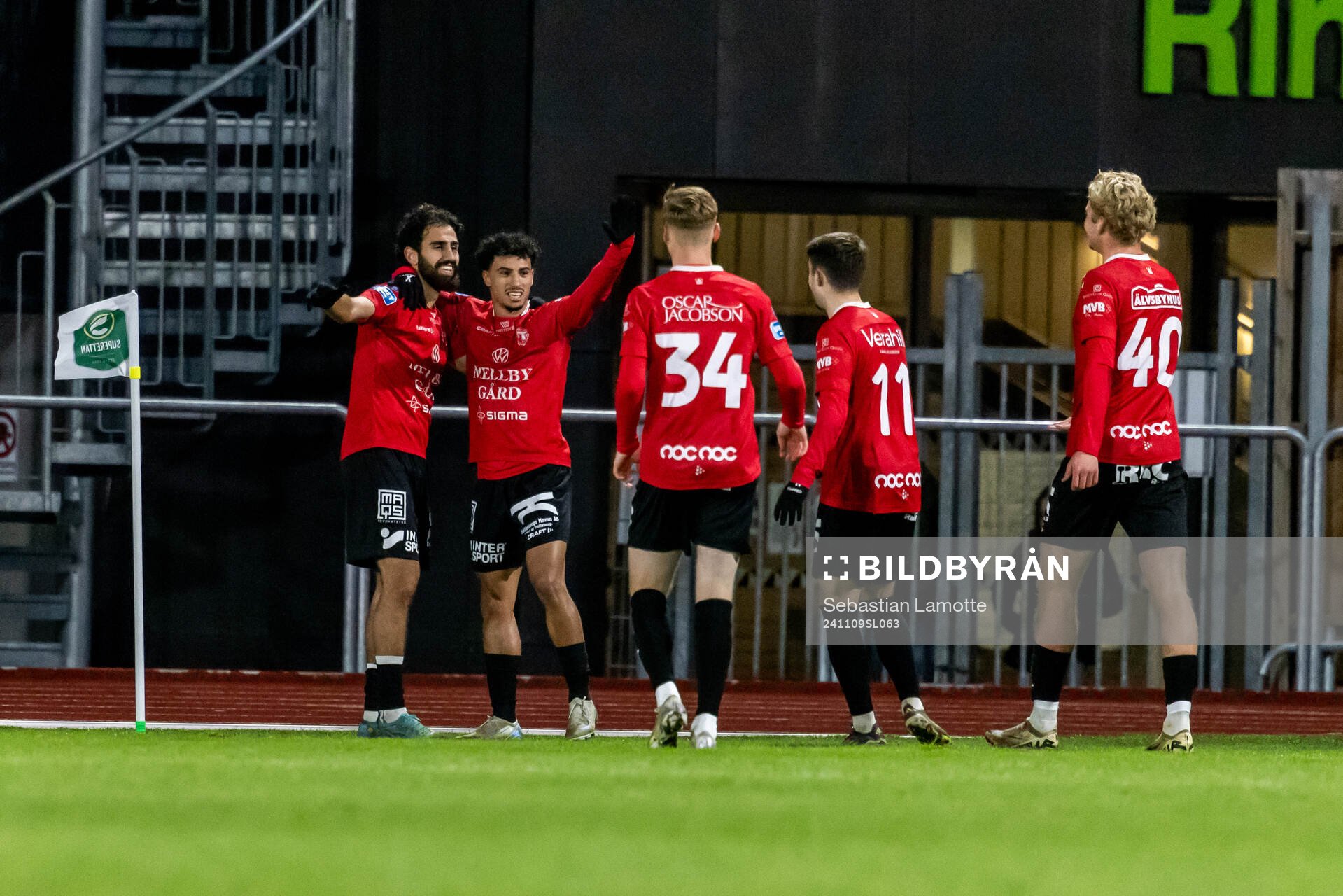 Trelleborgs Hady Saleh Karim har gjort 0-3 och jublar