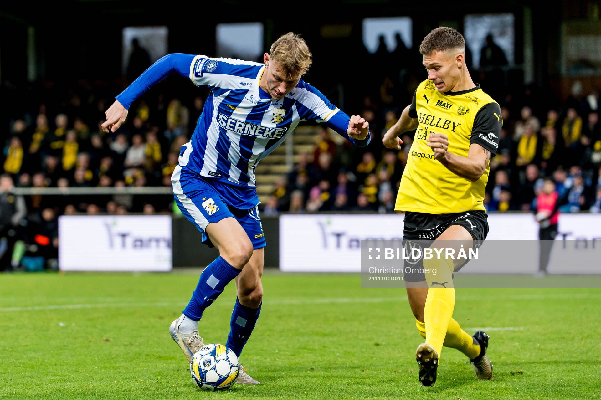 IFK Göteborgs Laurs Skjellerup och Mjällbys Arvid Brorsson