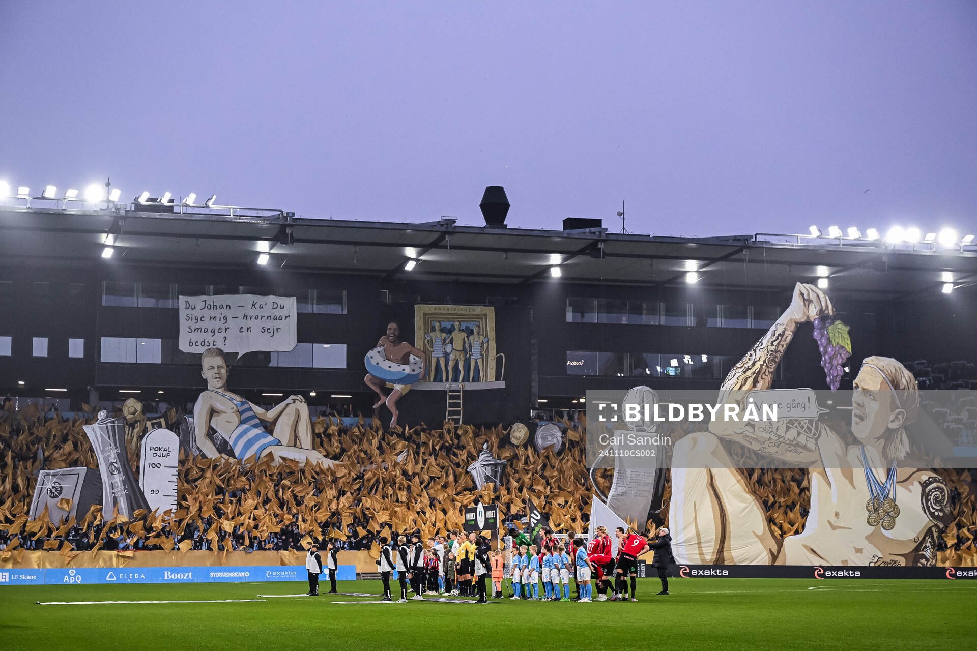 Malmö FFs supportrar med ett tifo