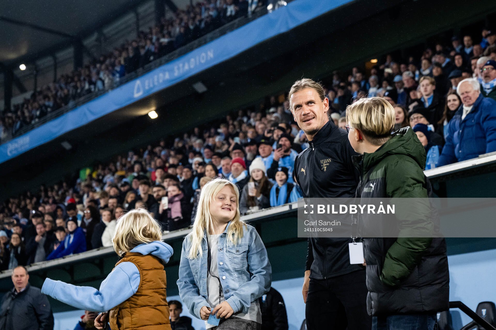 Malmö FFs målvakt Johan Dahlin med familj