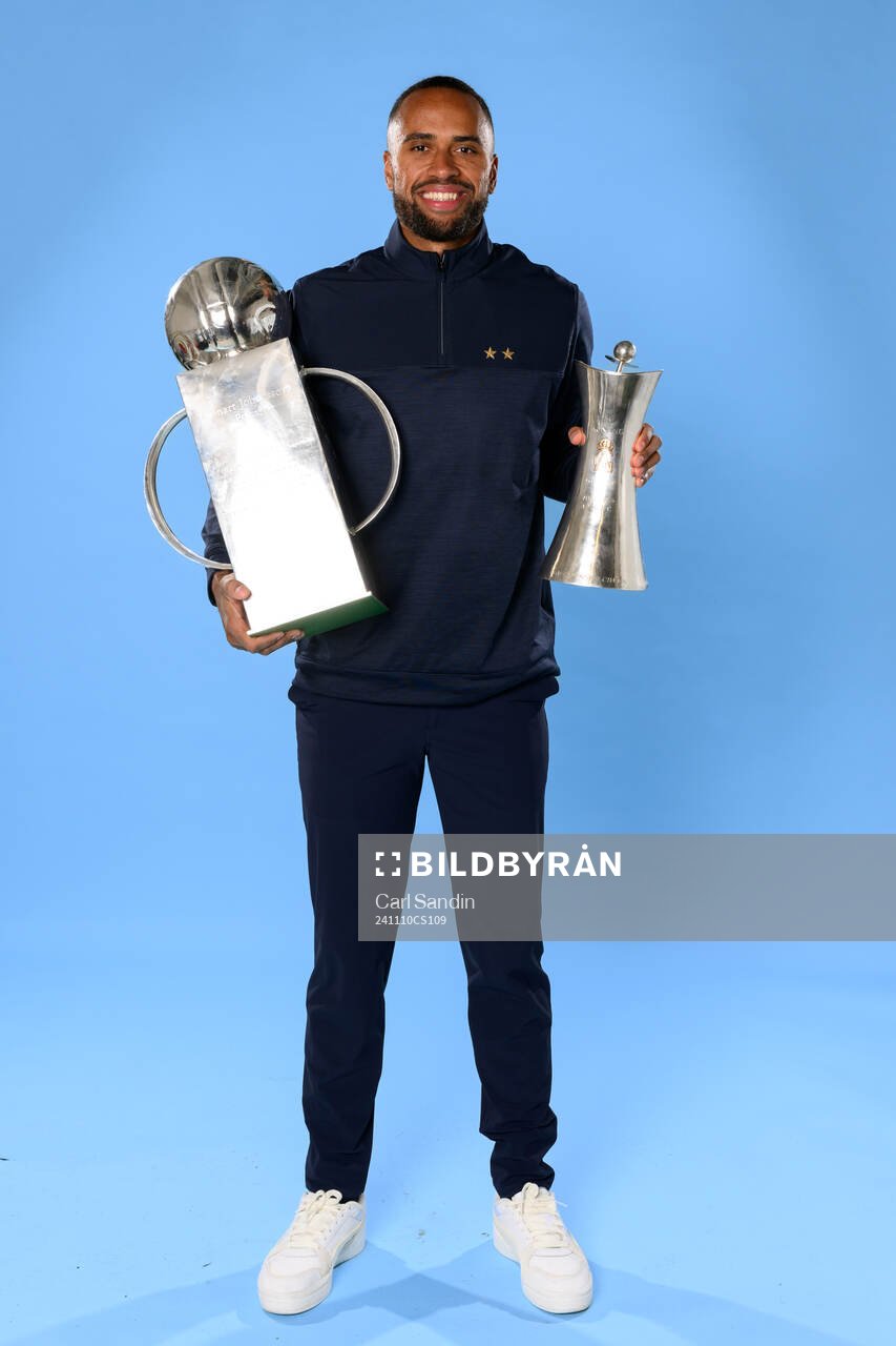Isaac Kiese Thelin Malmö FFs poserar för ett porträtt efter fotbollsmatchen i Allsvenskan mellan Malmö FF och Brommapojkarna den 10 november 2024 i Malmö.