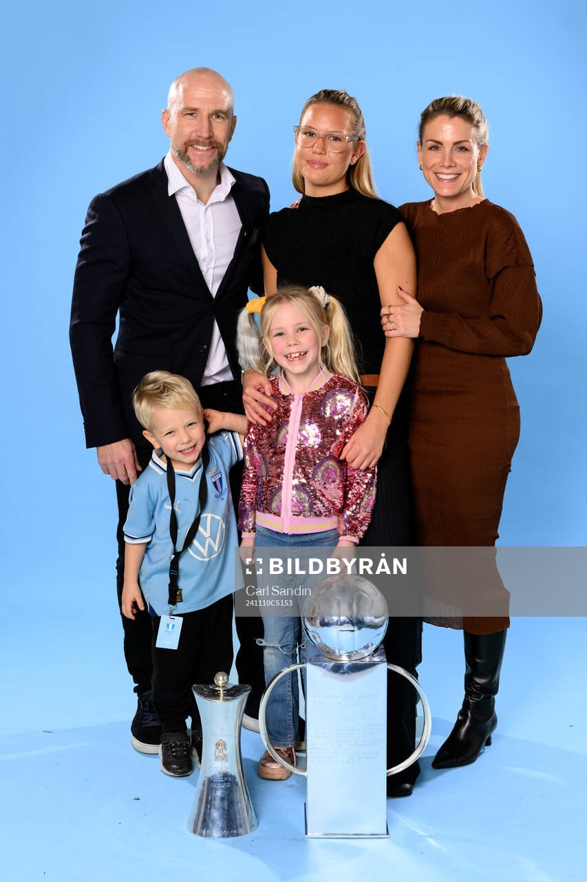 Malmö FFs tränare Henrik Rydström med familj