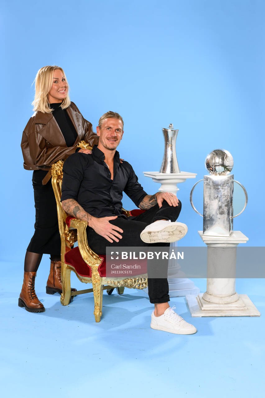 Malmö FFs målvakt Johan Dahlin med fru