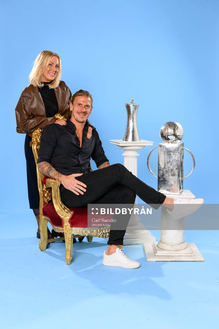 Malmö FFs målvakt Johan Dahlin med fru