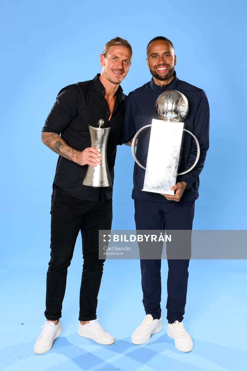 Malmö FFs målvakt Johan Dahlin och Isaac Kiese Thelin