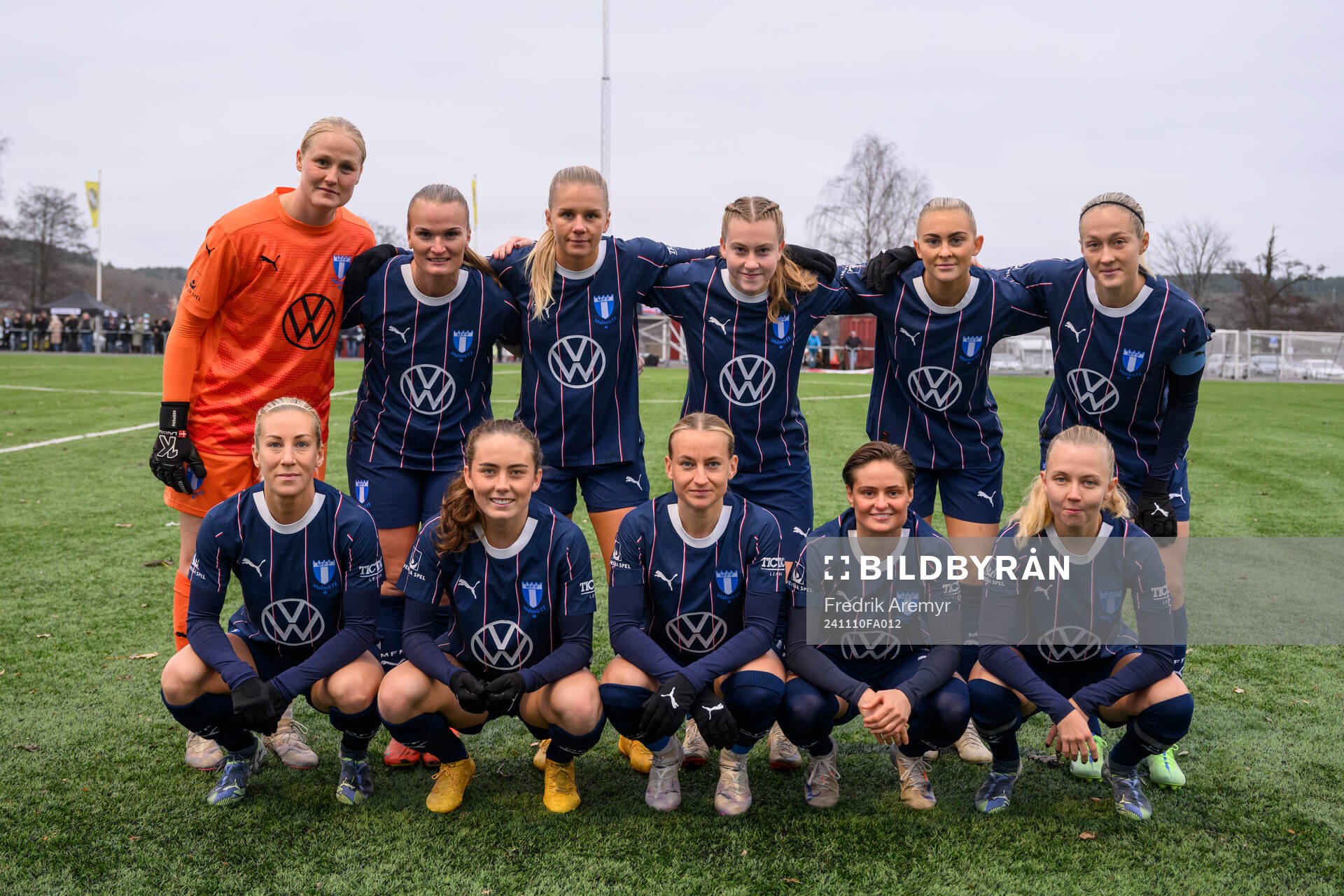 Malmö FFs startelva inför fotbollsmatchen i Elitettan mellan Alingsås och Malmö FF den 10 november 2024 i Alingsås. 