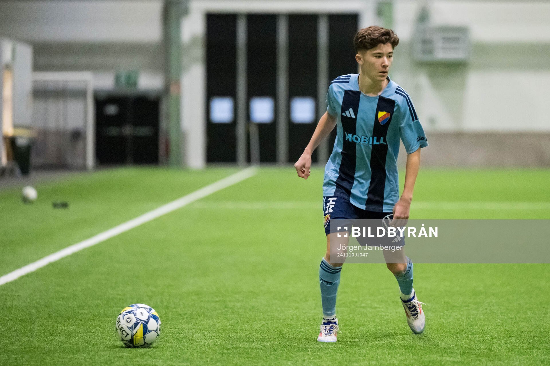 Djurgårdens Vincent Larsson under bronsmatchen i Skandinaviska Mästerskapen mellan Djurgården och Viking den 10 november 2024 i Borås.