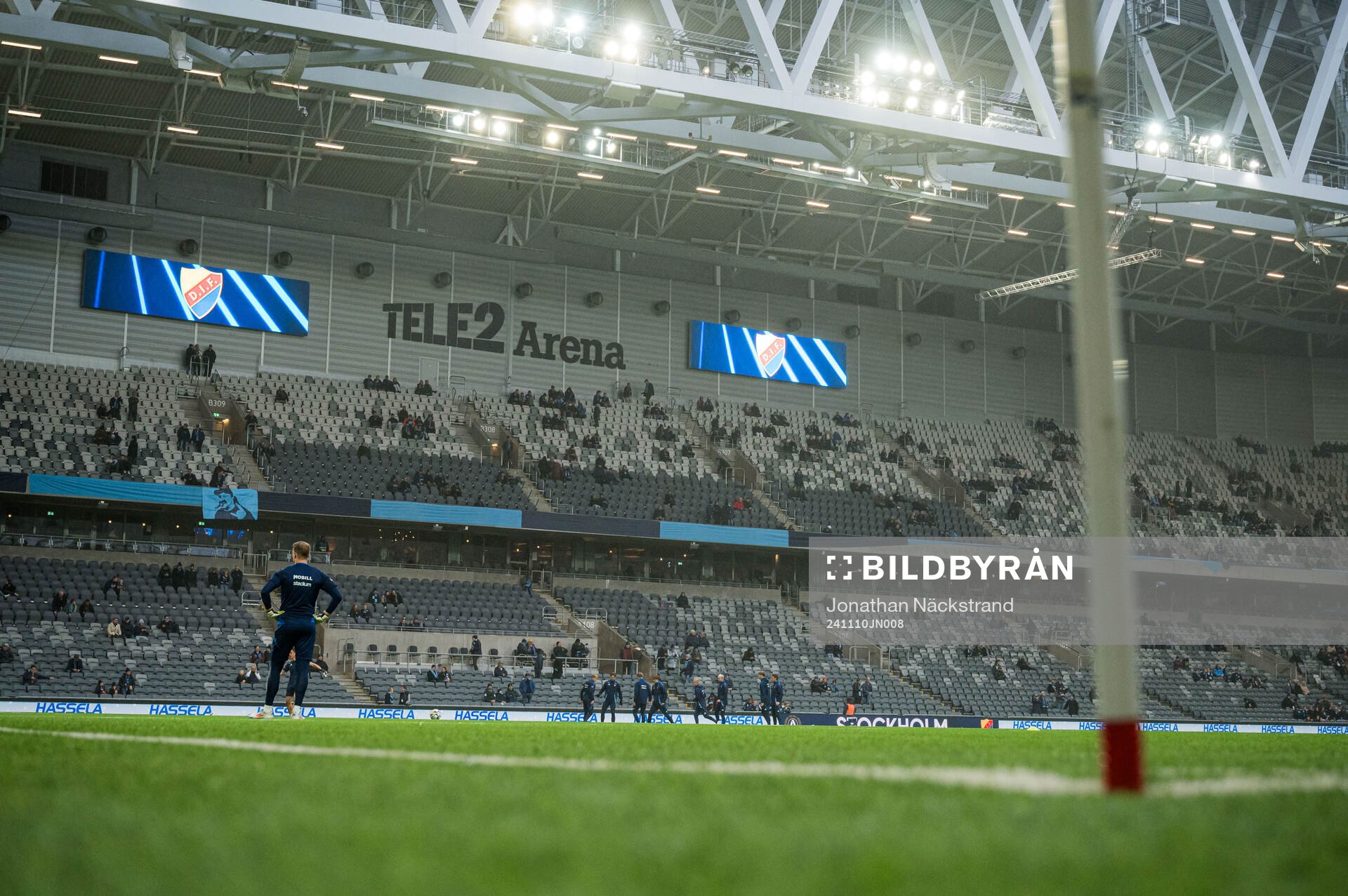Tele2 Arena inför fotbollsmatchen i Allsvenskan mellan Djurgården och IFK Norrköping den 10 november 2024 i Stockholm. 