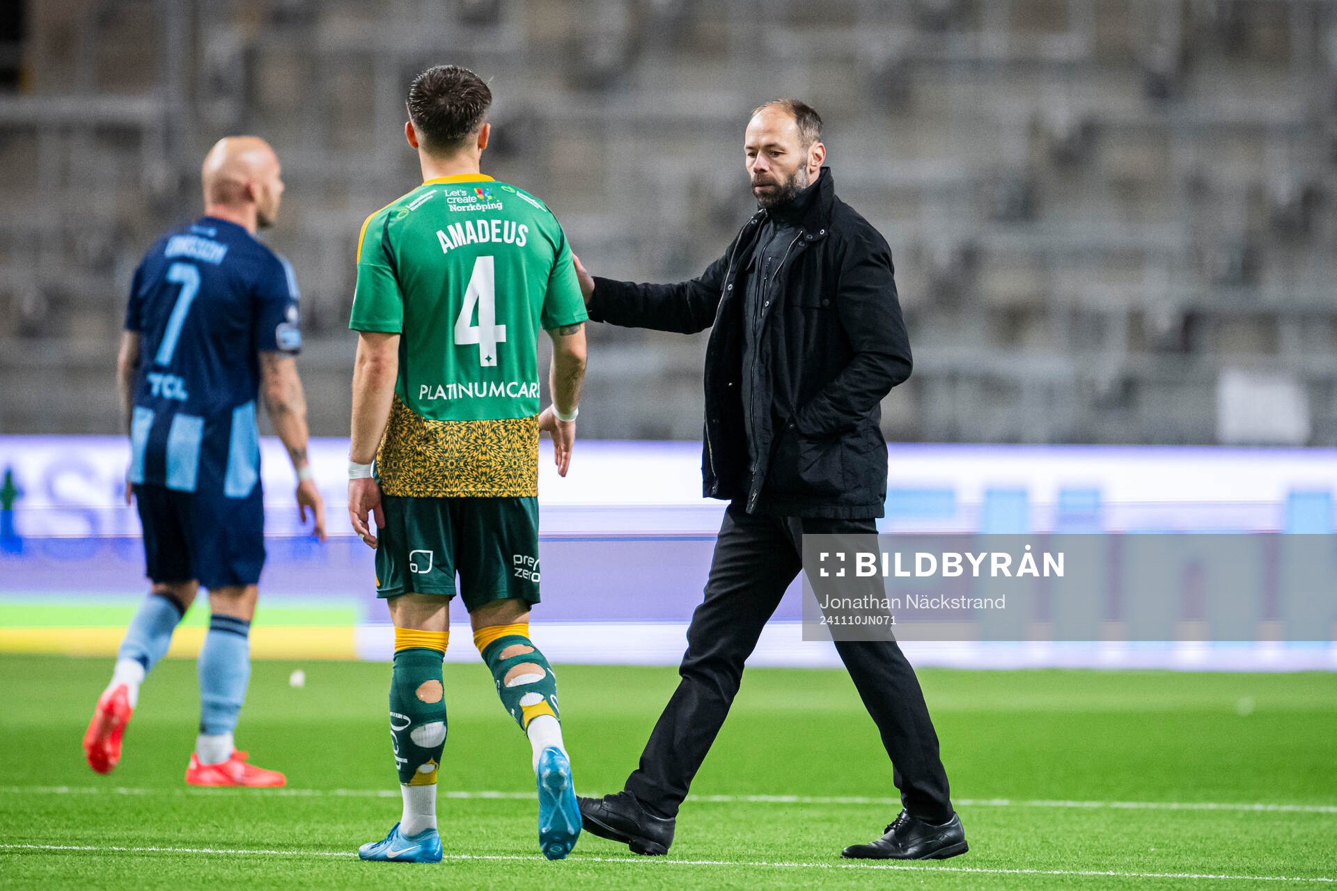 IFK Norrköpings tränare Andreas Alm och Amadeus Sögaard
