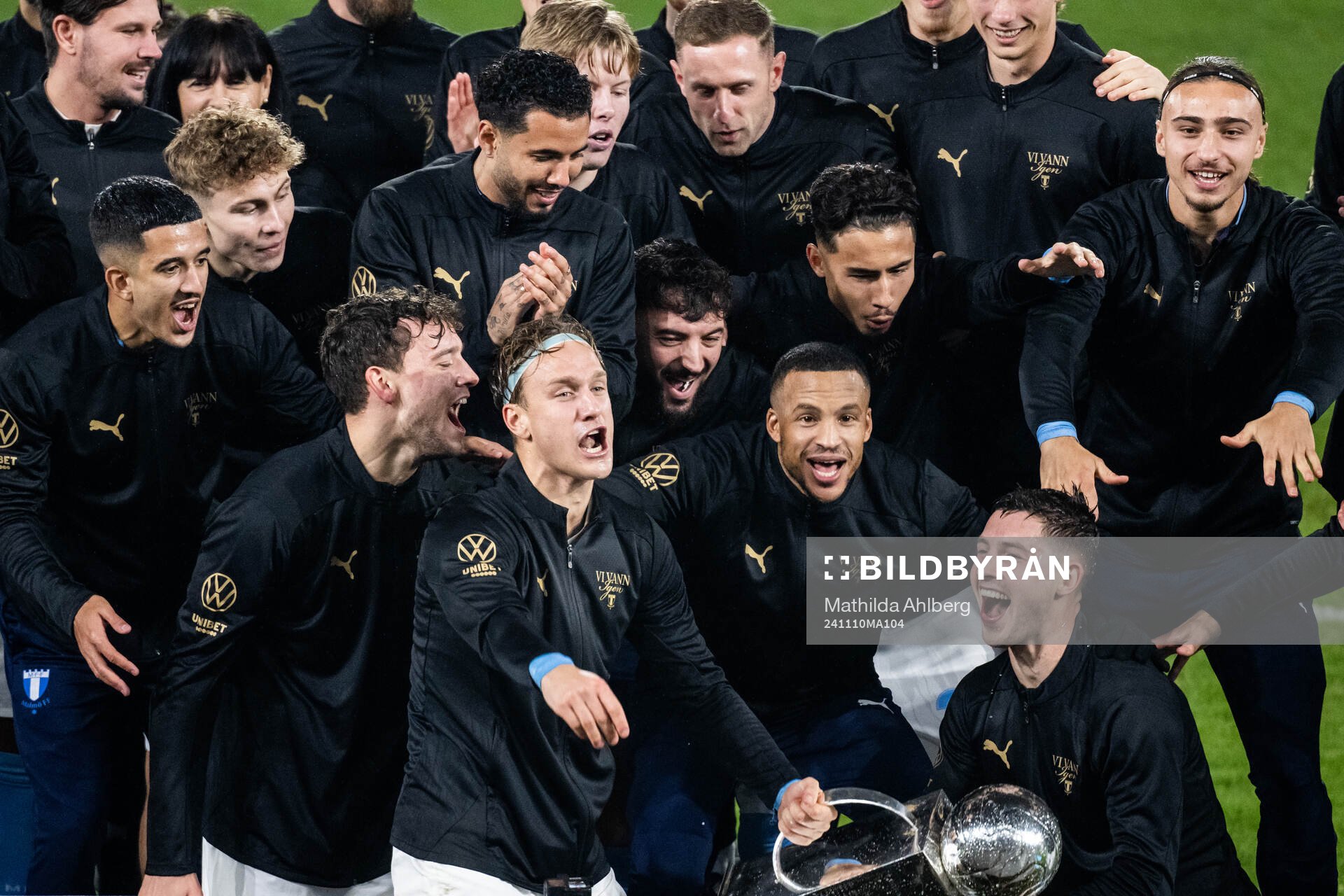 Malmö FFs Erik Botheim, Martin Olsson och Lasse Berg