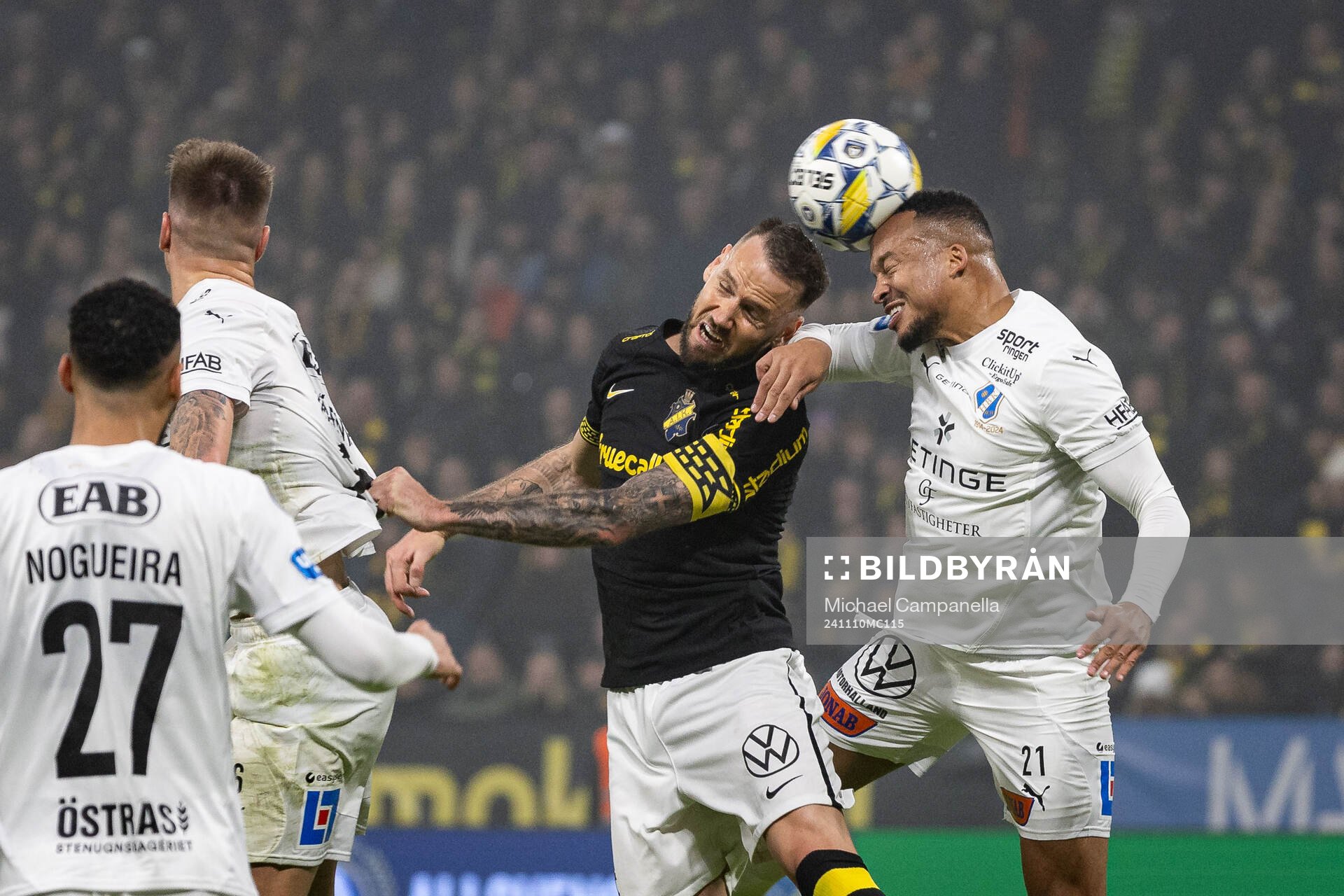 AIKs Alexander Milosevic och Halmstads Marcus Olsson