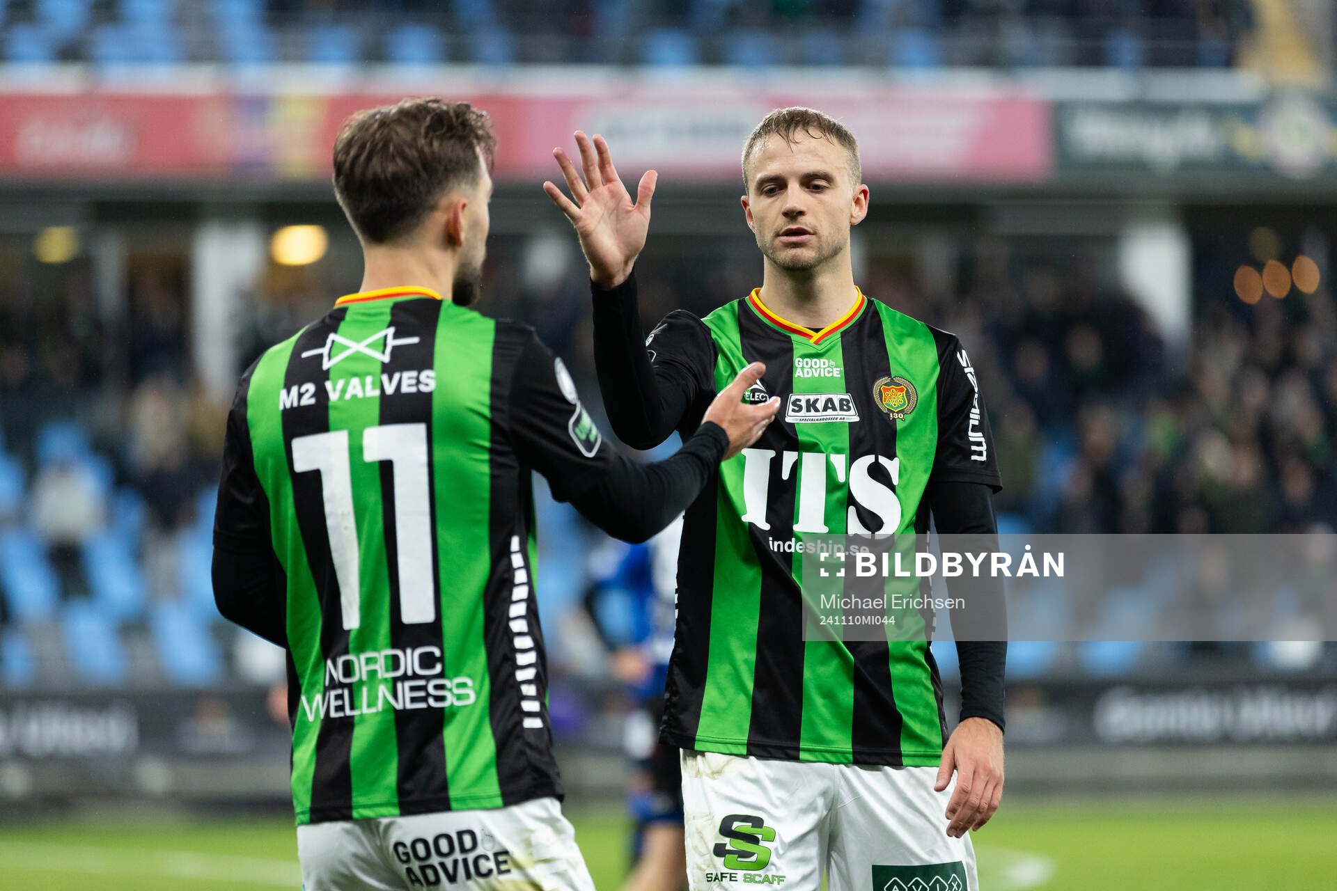 GAIS Edvin Becirovic och Gustav Lundgren jublar