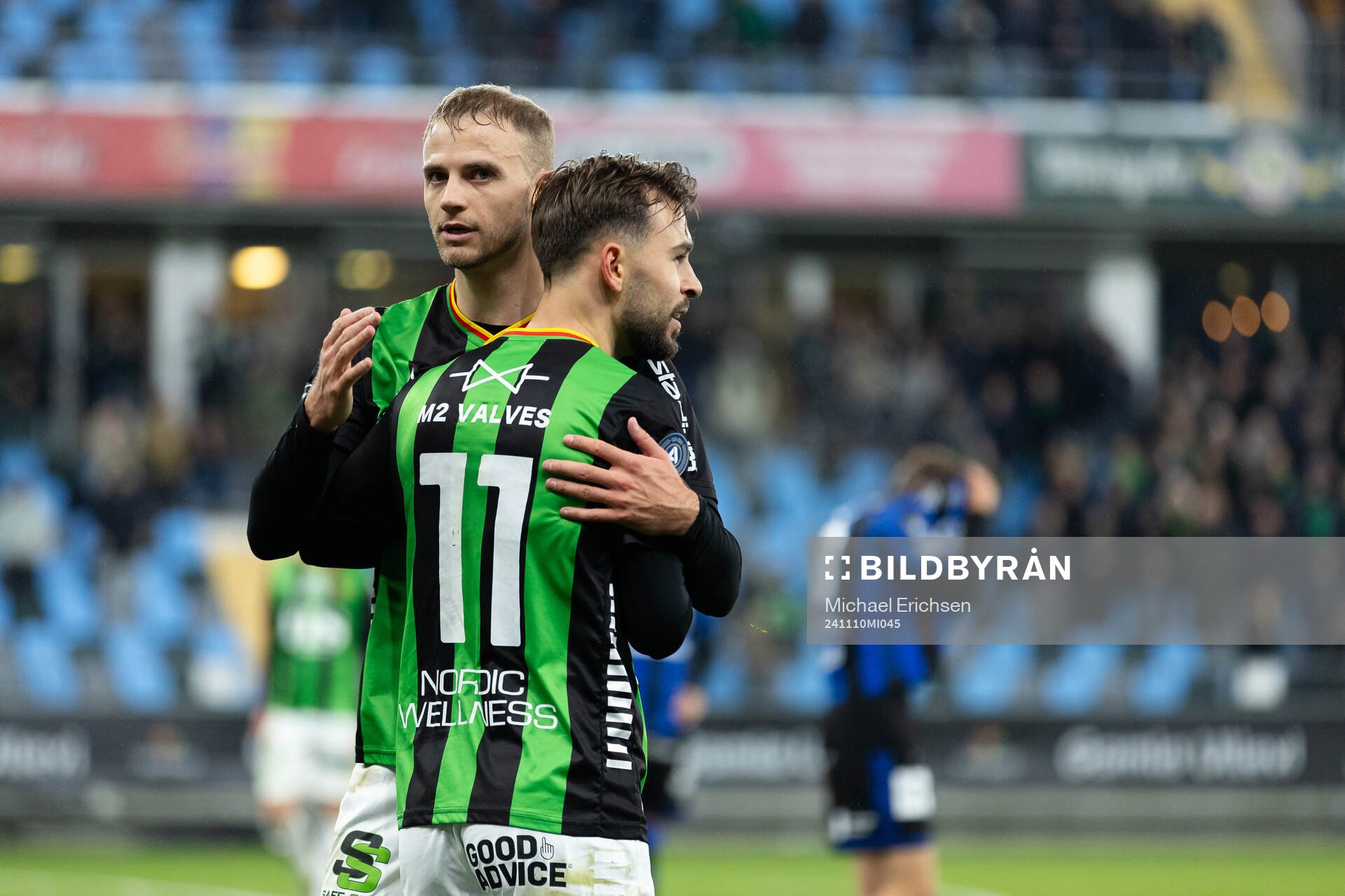 GAIS Edvin Becirovic och Gustav Lundgren jublar