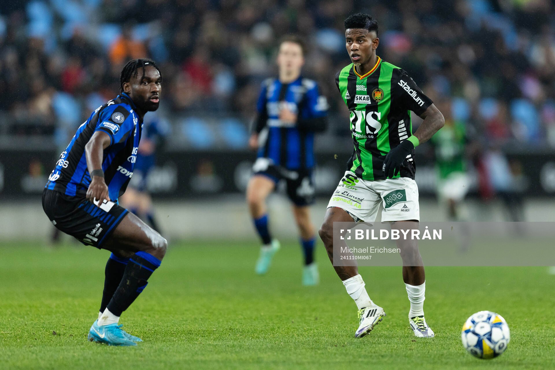 GAIS Chovanie Shakur Amatkarijo under fotbollsmatchen i Allsvenskan mellan GAIS och Sirius den 10 november 2024 i Göteborg. 