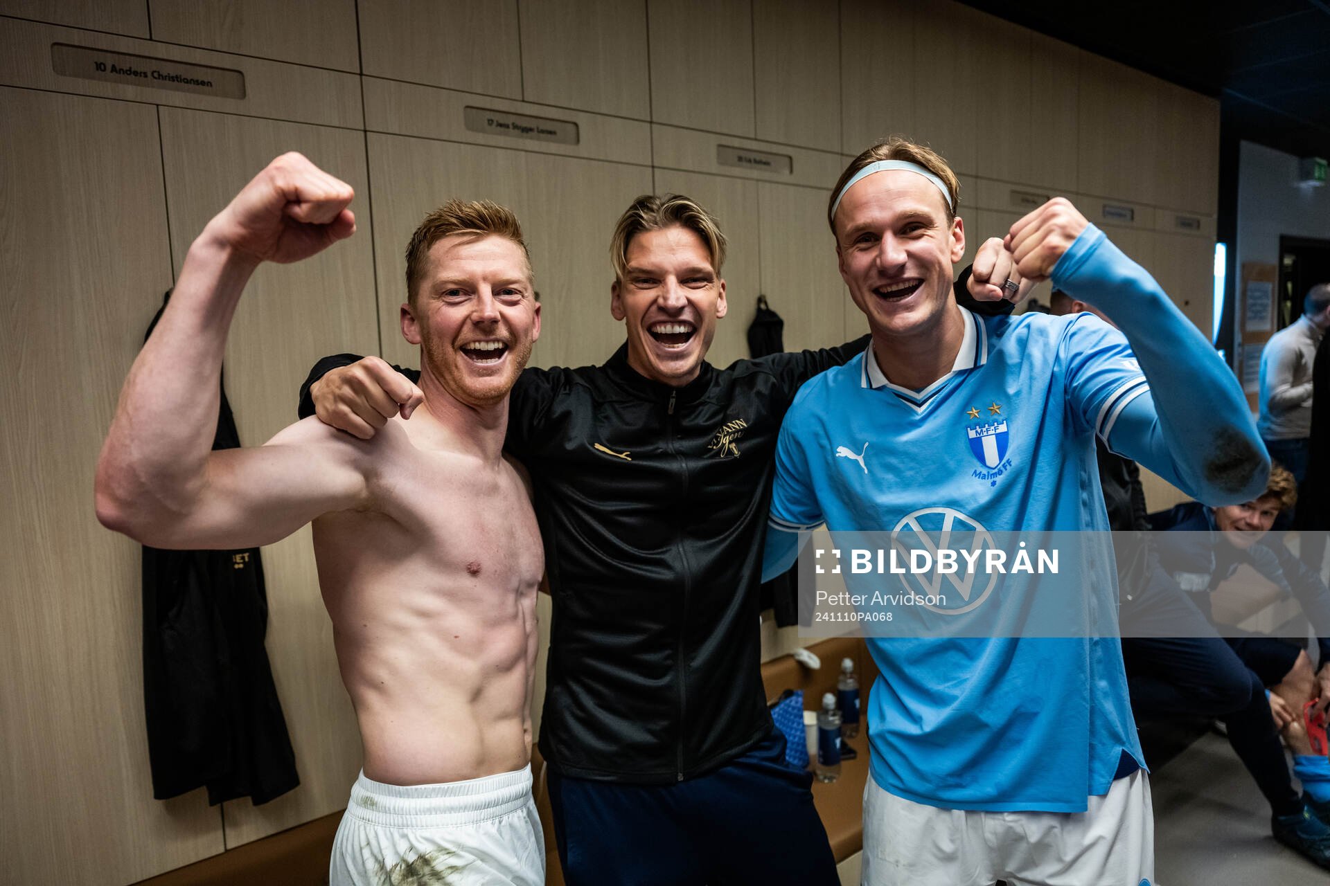 Malmö FFs Anders Christiansen, Jens Stryger Larsen och