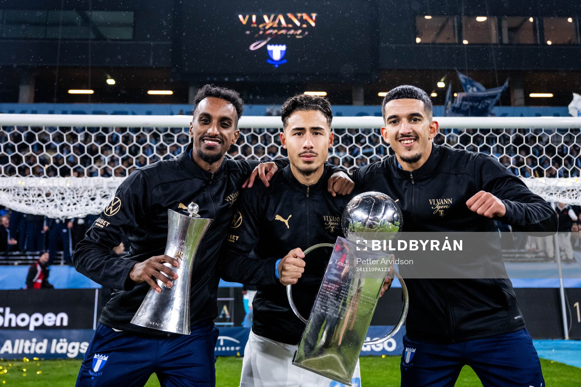 Malmö FFs Taha Ali, Adrian Skogmar och Zakaria Loukili