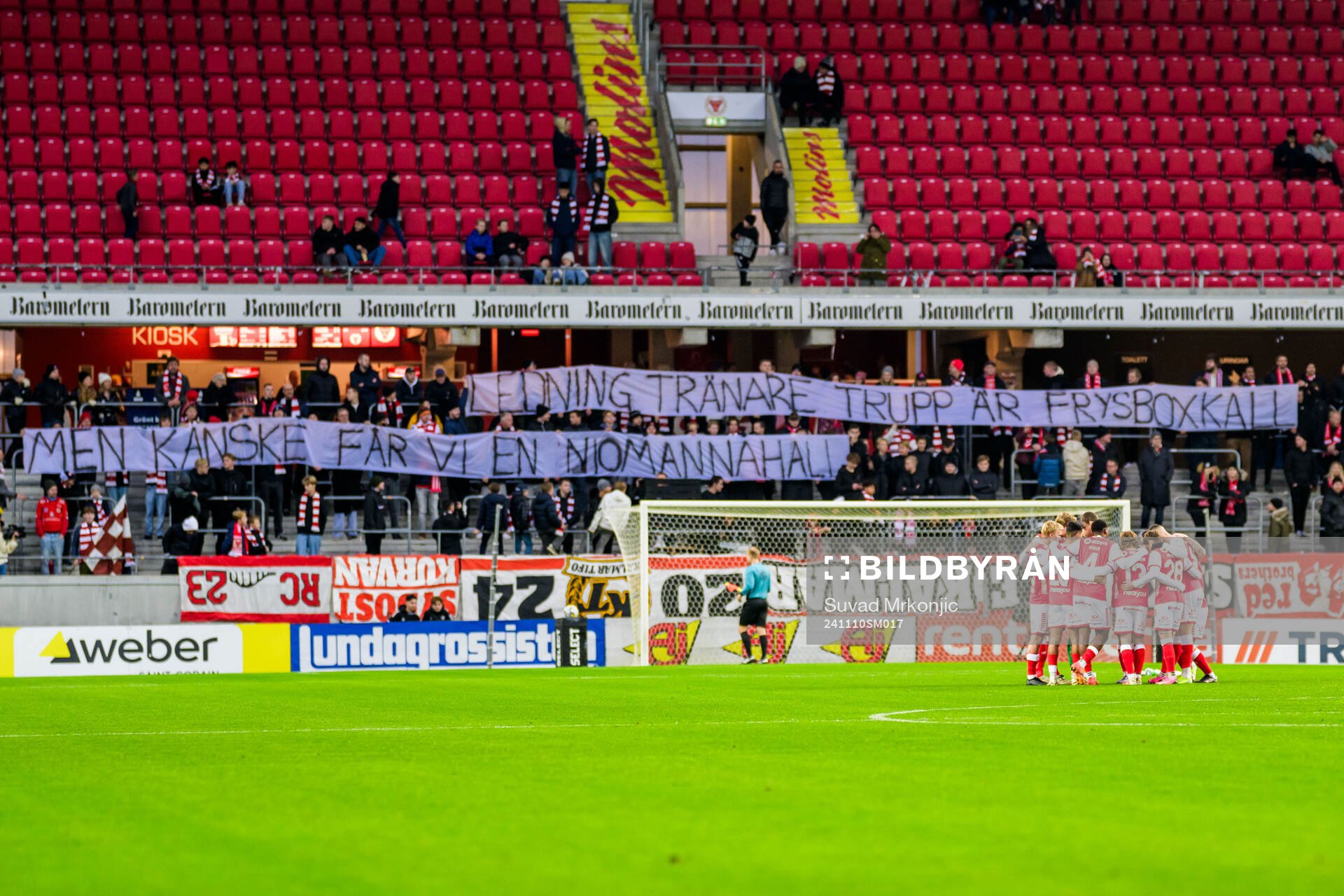 Kalmar supportrar med plakat