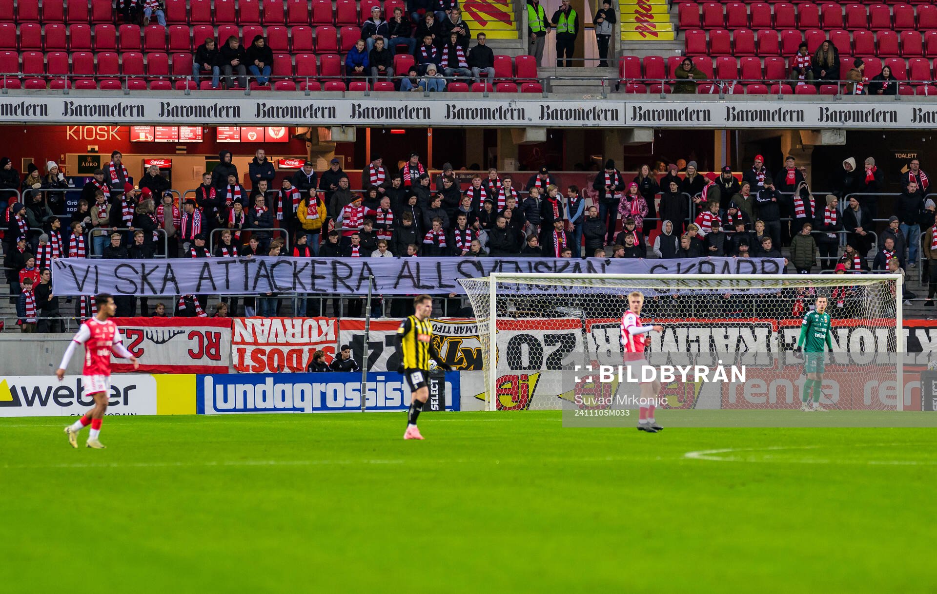 Kalmar supportrar med plakat
