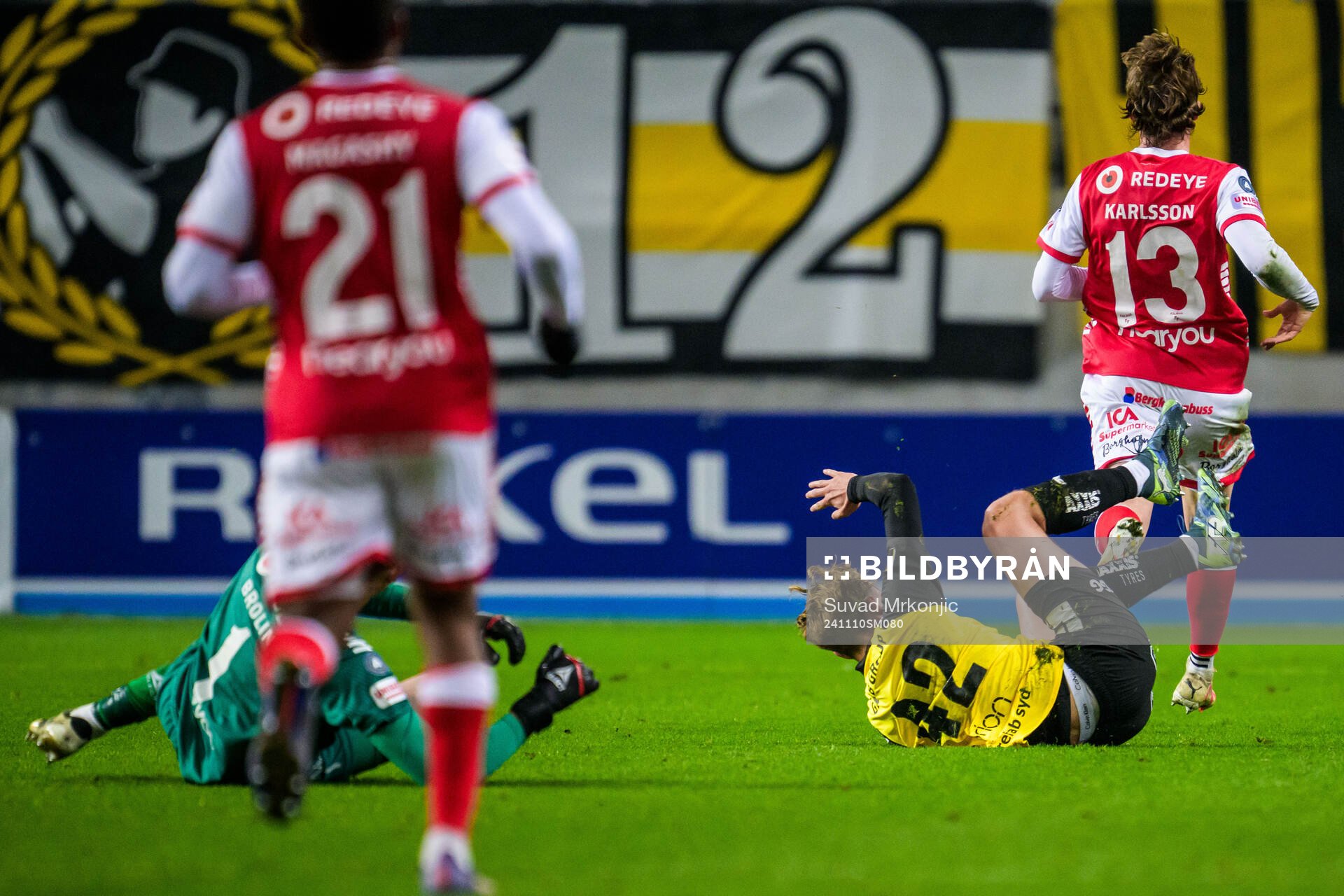 Kalmars målvakt Samuel Brolin och Häckens Filip Öhman