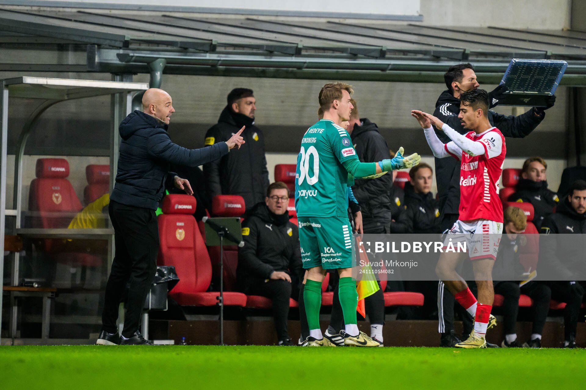 Kalmars tränare Stefan Larsson, målvakt Jakob Kindberg