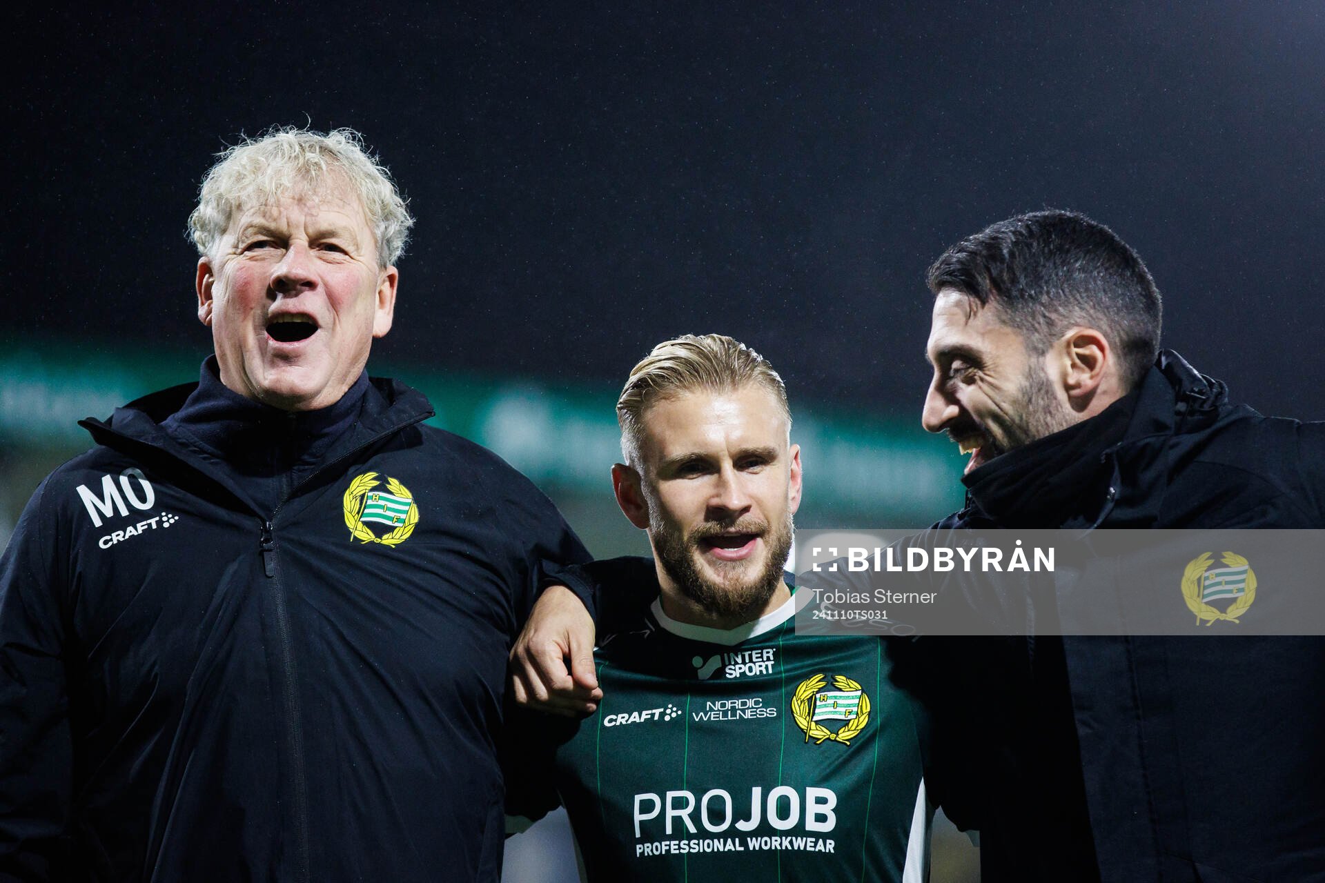 Hammarbys målvaktstränare Mikael Olsson, Simon Strand och