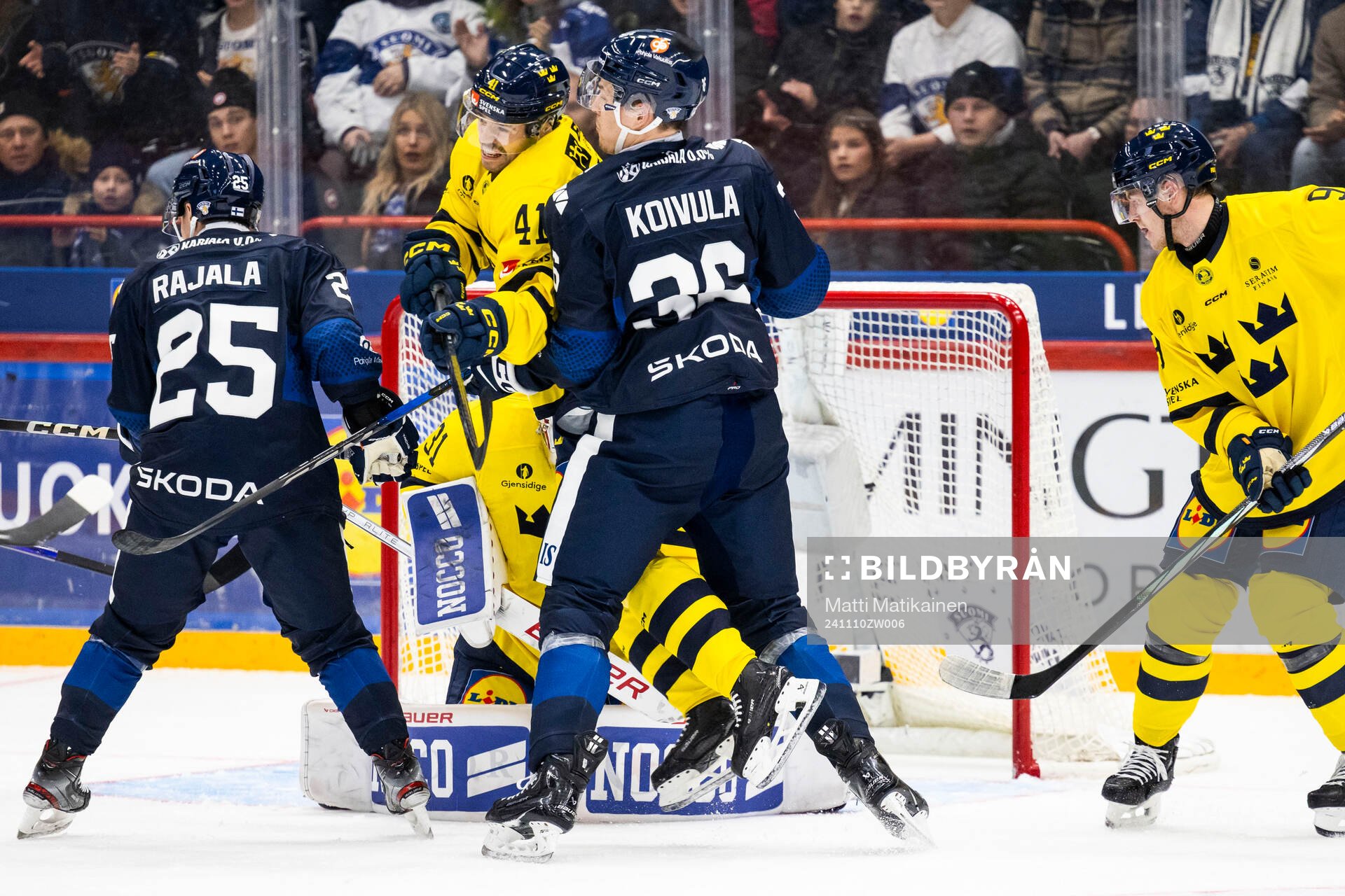 Toni Rajala and Otto Koivula of Finland against Emil