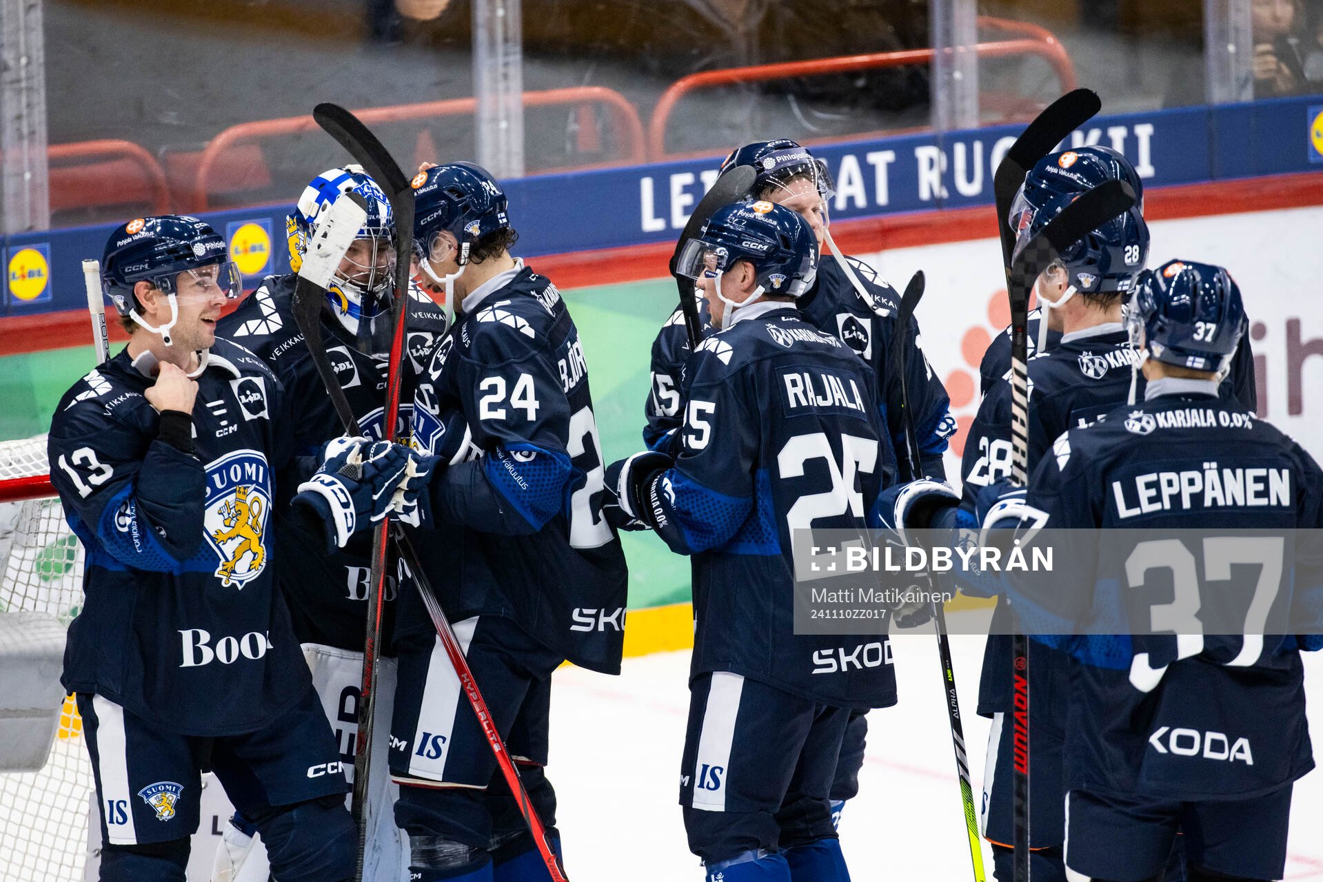 Players of Finland celebrate