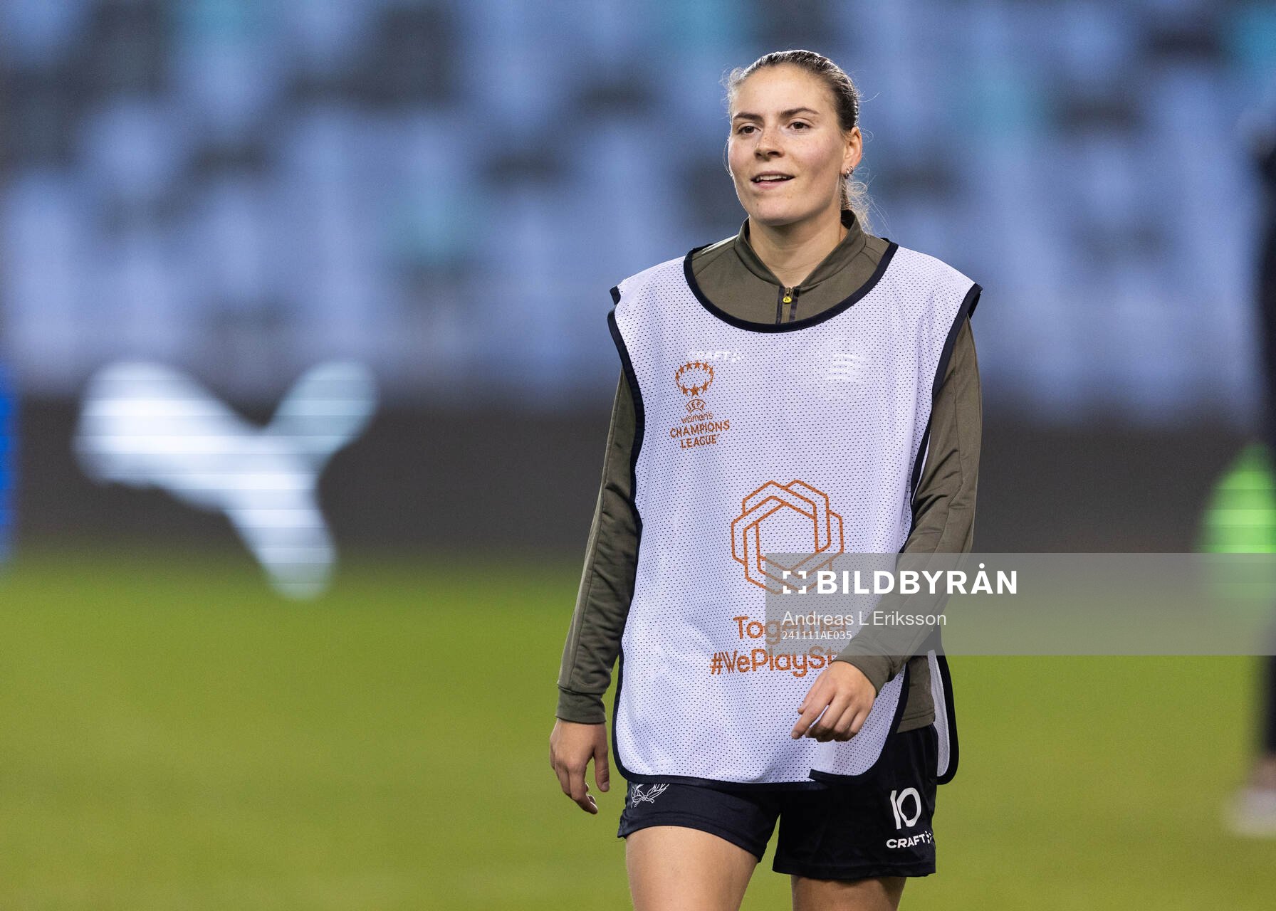 Smilla Vallotto of Hammarby during a training session on November 11, 2024 in Manchester.