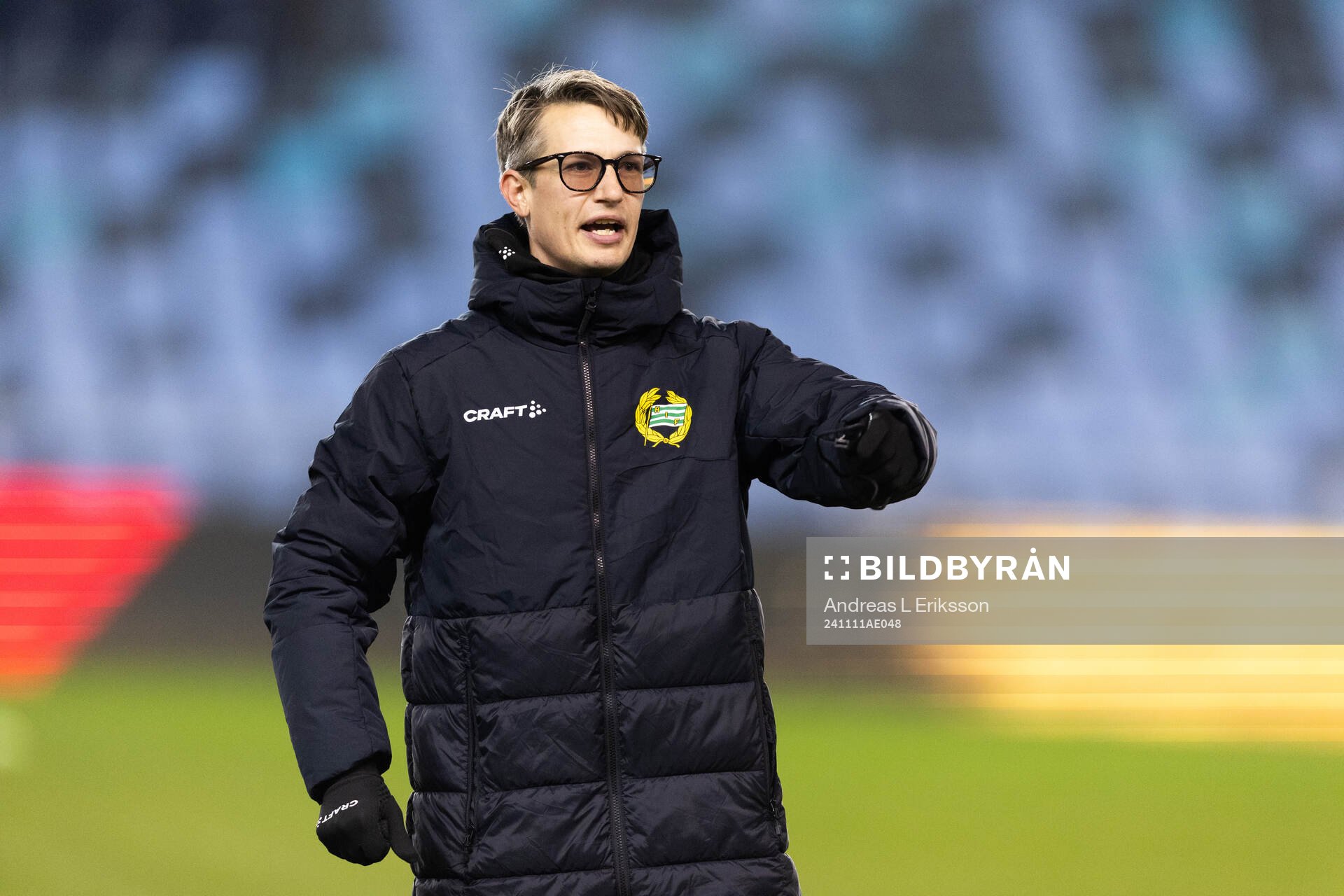 Assistant coach Viktor Blom of Hammarby during a training session on November 11, 2024 in Manchester.