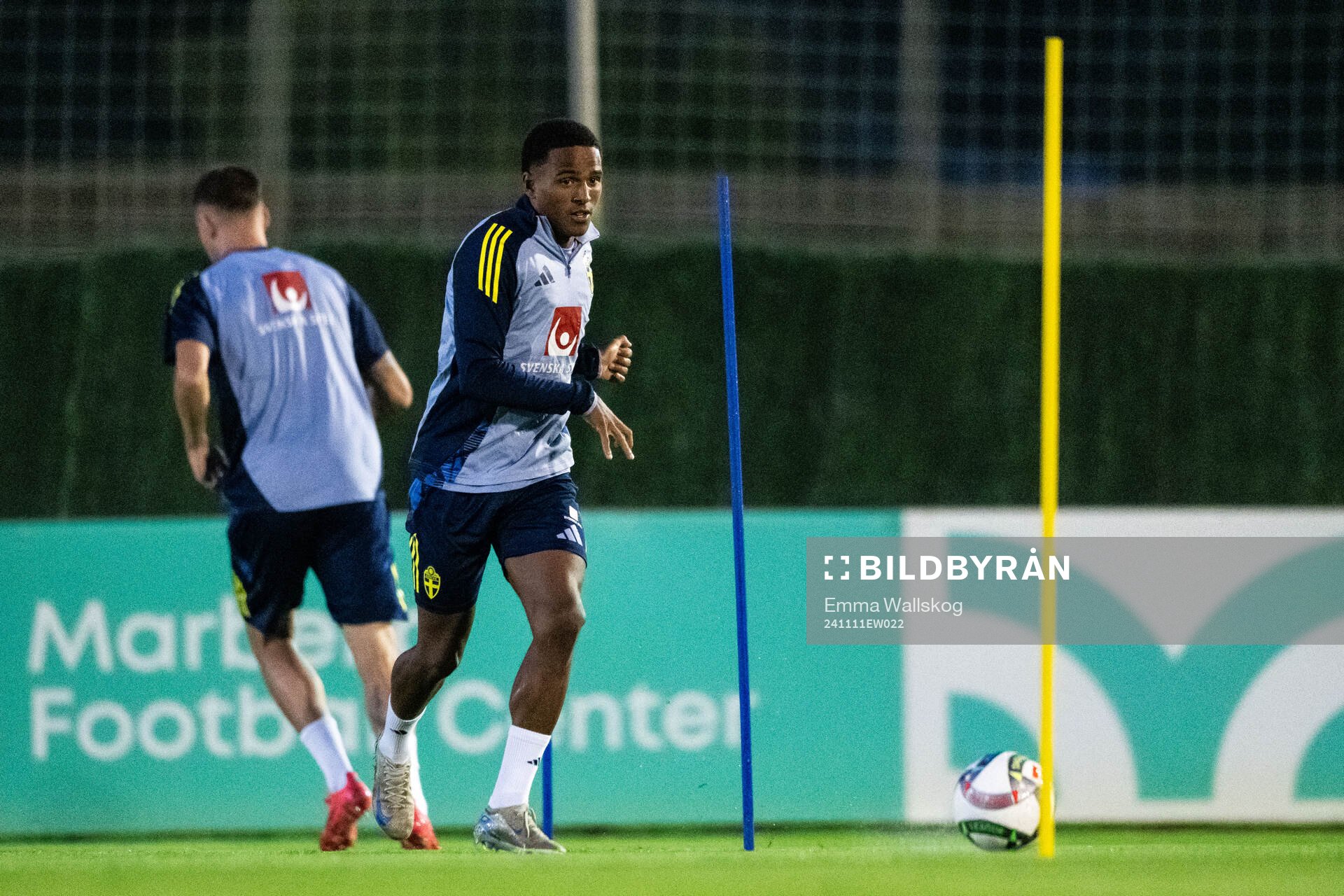 Niclas Eliasson of the Swedish men's football national team at a training session on November 11, 2024 in Marbella. 