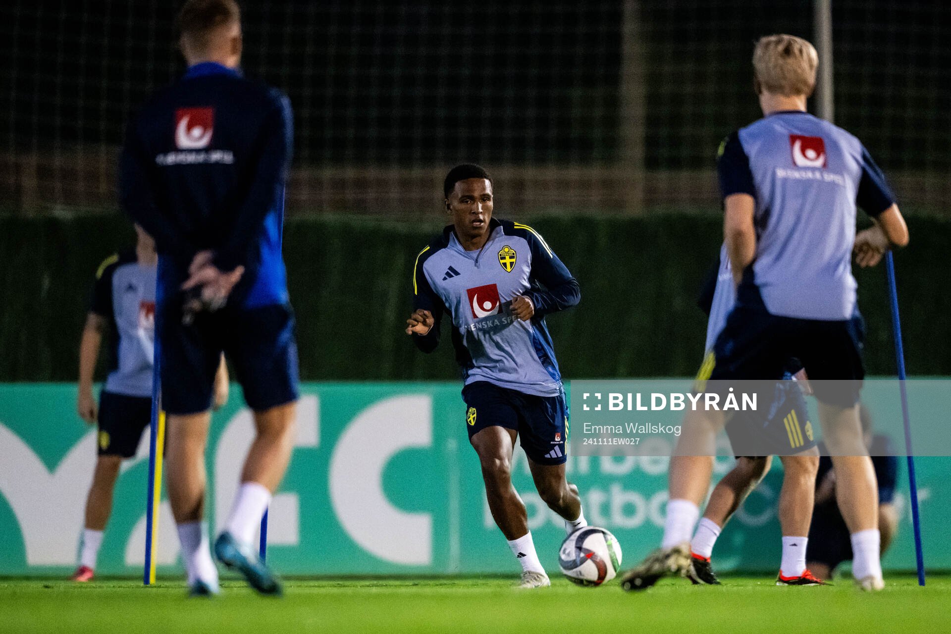 Niclas Eliasson of the Swedish men's football national team at a training session on November 11, 2024 in Marbella. 