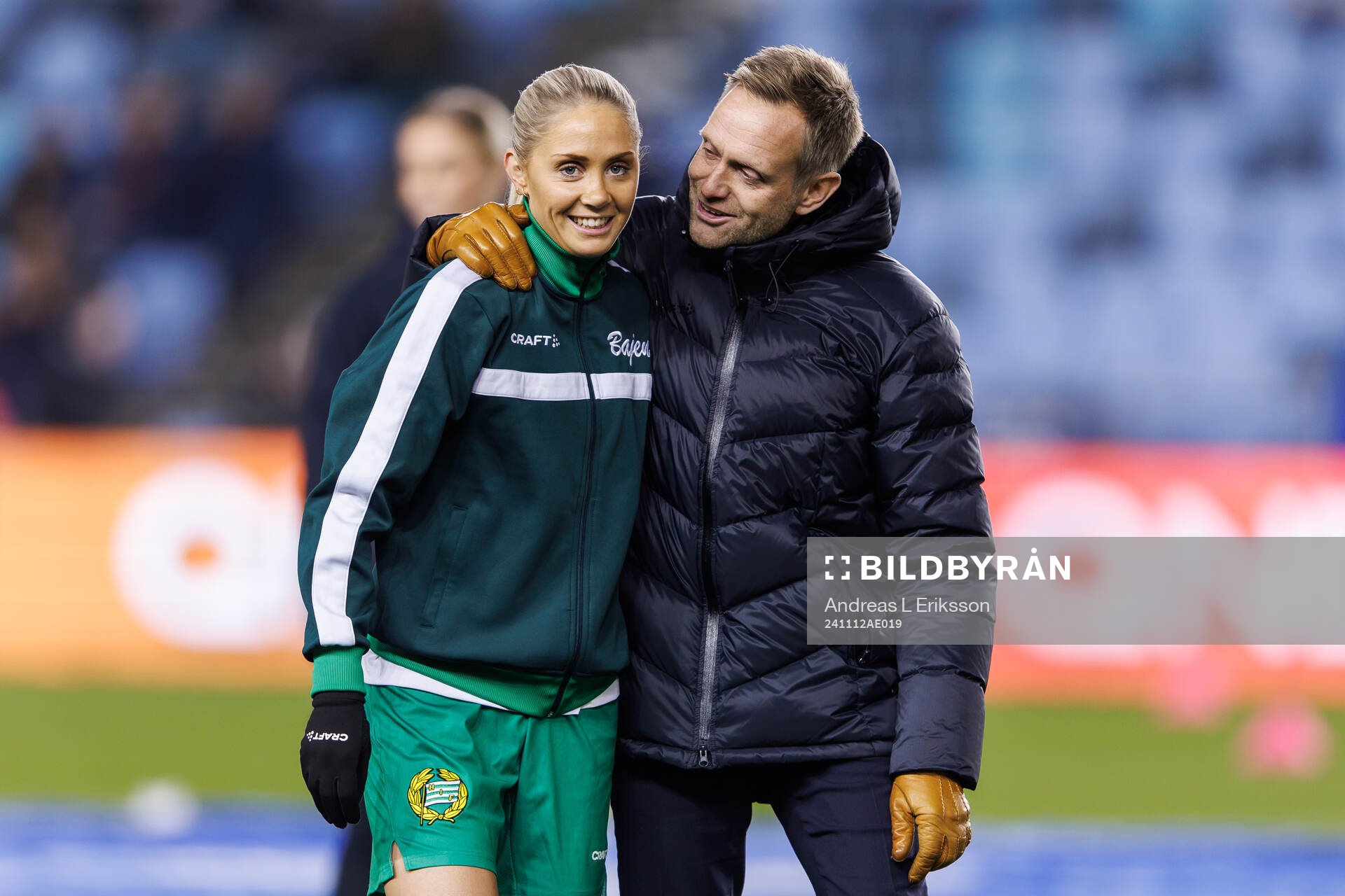 Alice Carlsson and head coach Martin Sjögren of Hammarby
