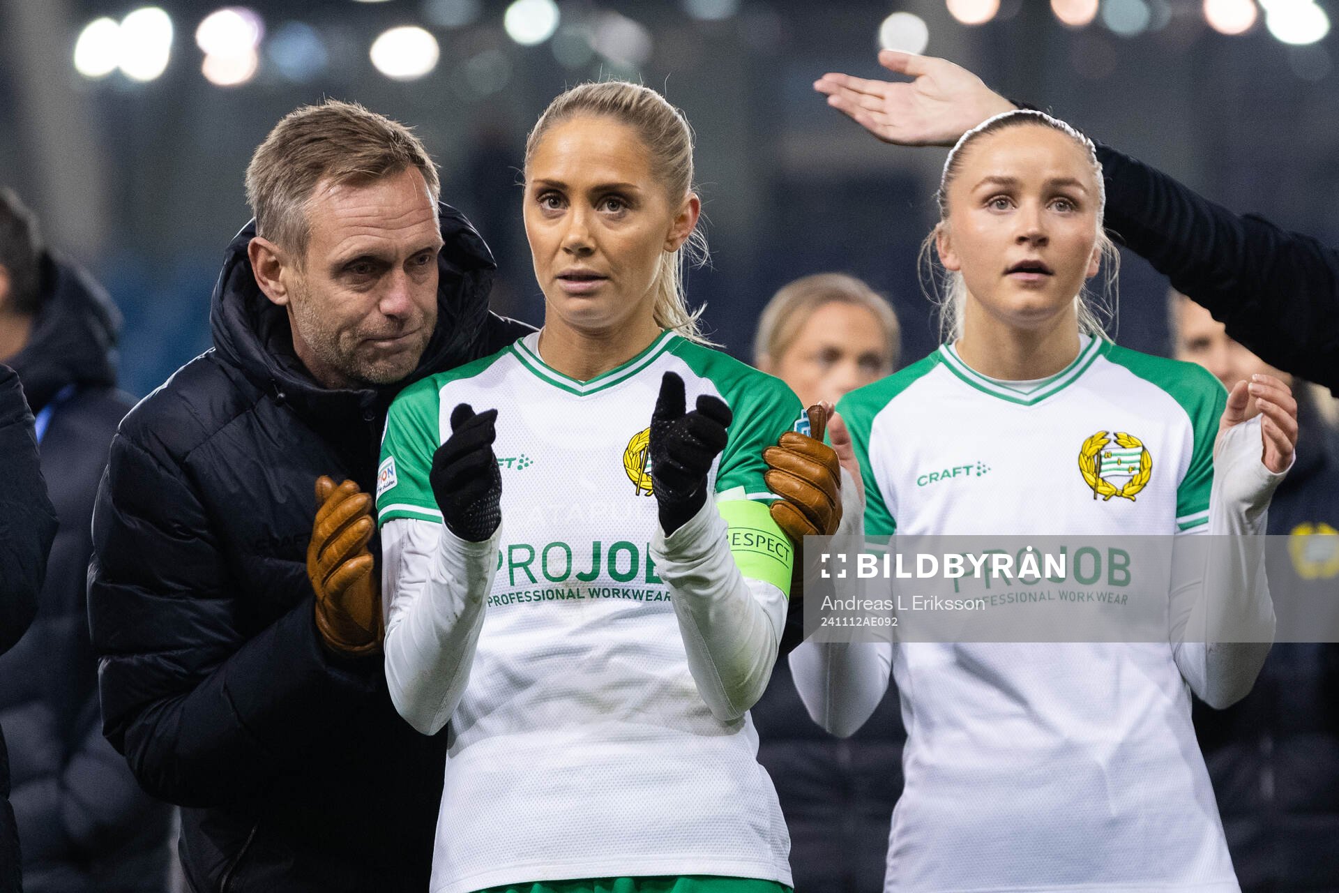 Head coach Martin Sjögren, Alice Carlsson and Anna