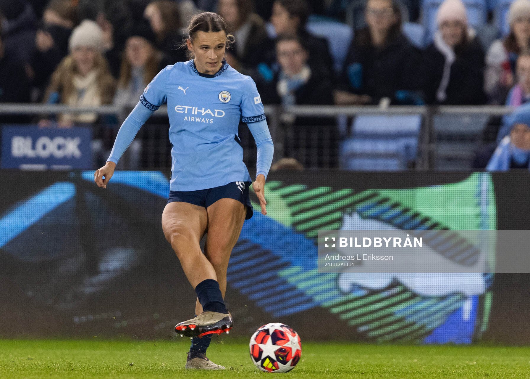 Kerstin Casparij of Manchester City during the Women's Champions League football match between Manchester City and Hammarby on November 12, 2024 in Manchester.