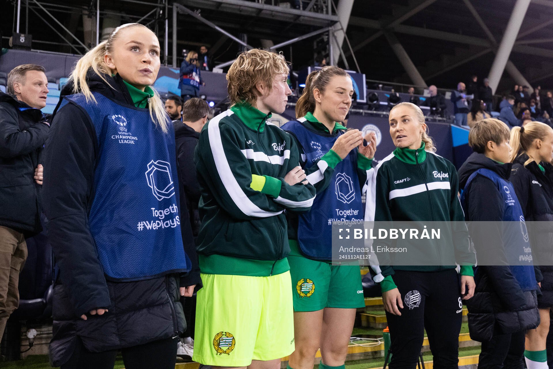 Anna Jösendal, goalkeeper Moa Edrud, Emma Westin and Ellen
