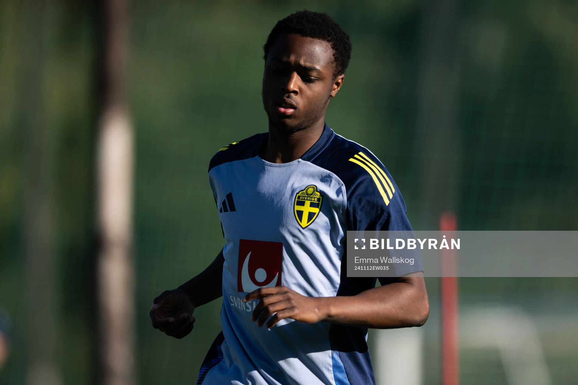 Richie Omorowa during a training session with the Swedish under-21 national football team on November 12, 2024 in Marbella. 