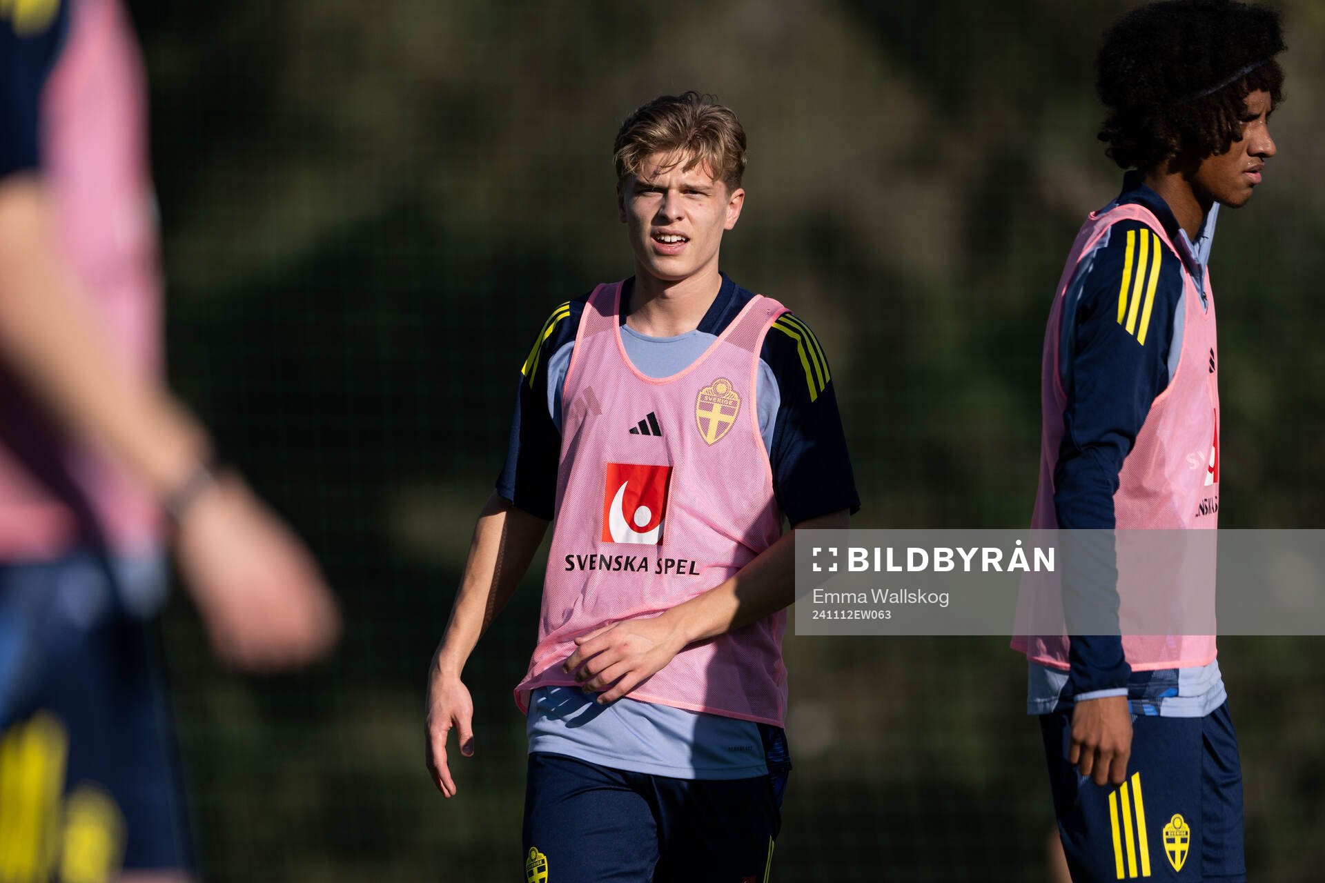 Gottfrid Rapp during a training session with the Swedish under-21 national football team on November 12, 2024 in Marbella. 