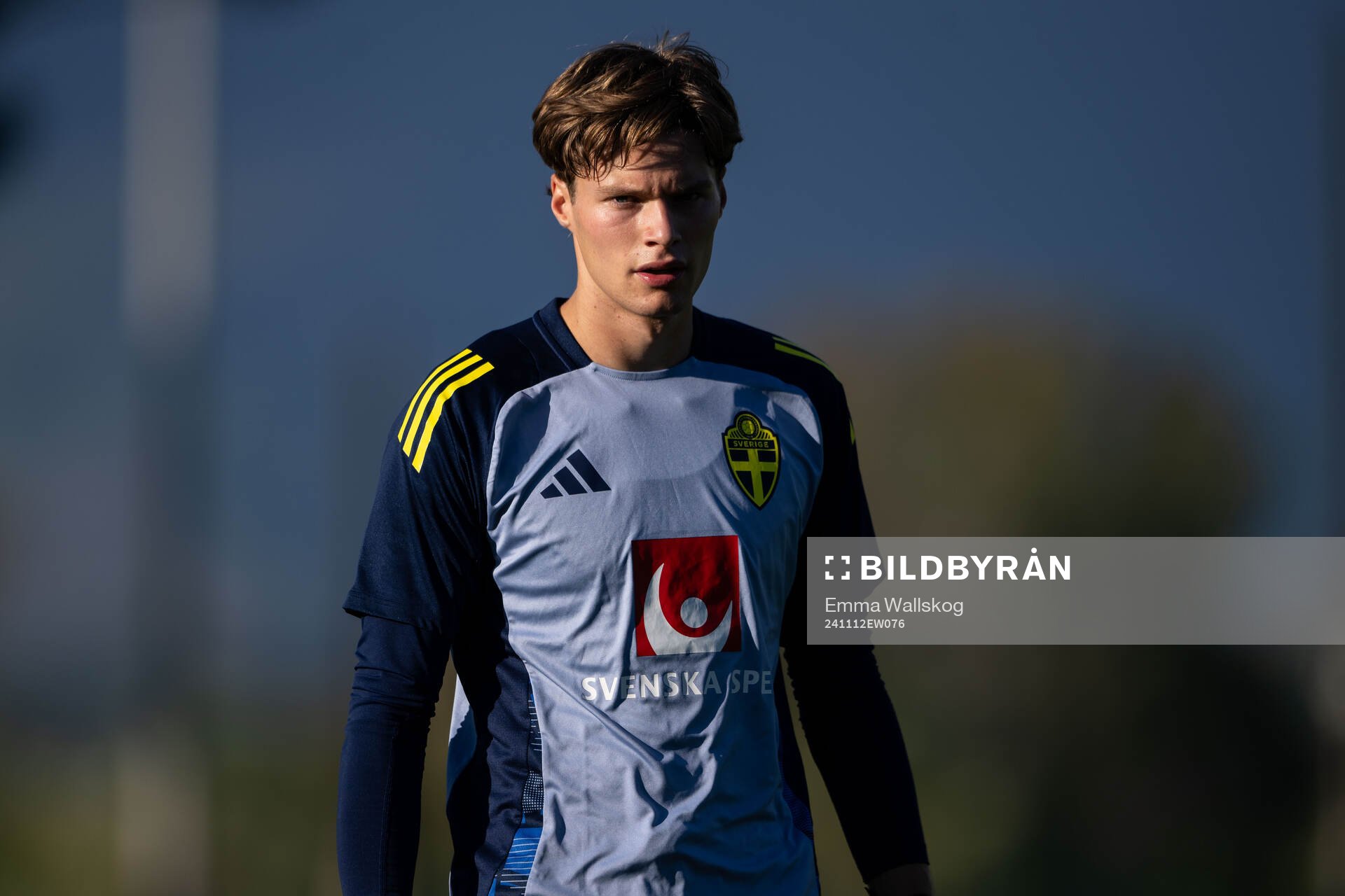 Goalkeeper Filip Sidklev during a training session with the Swedish under-21 national football team on November 12, 2024 in Marbella. 