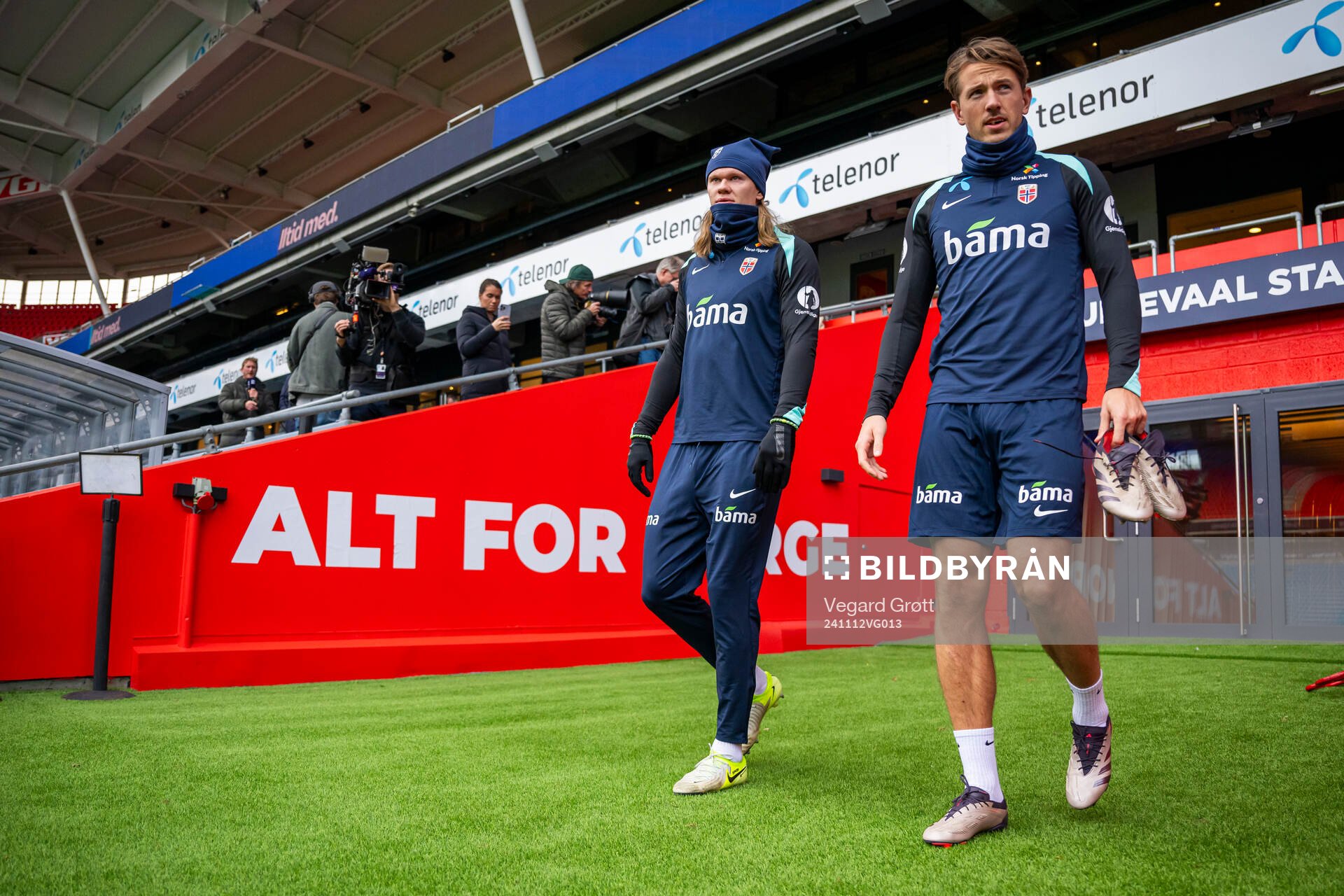 Erling Braut Haaland and Sander Berge of the Norwegian