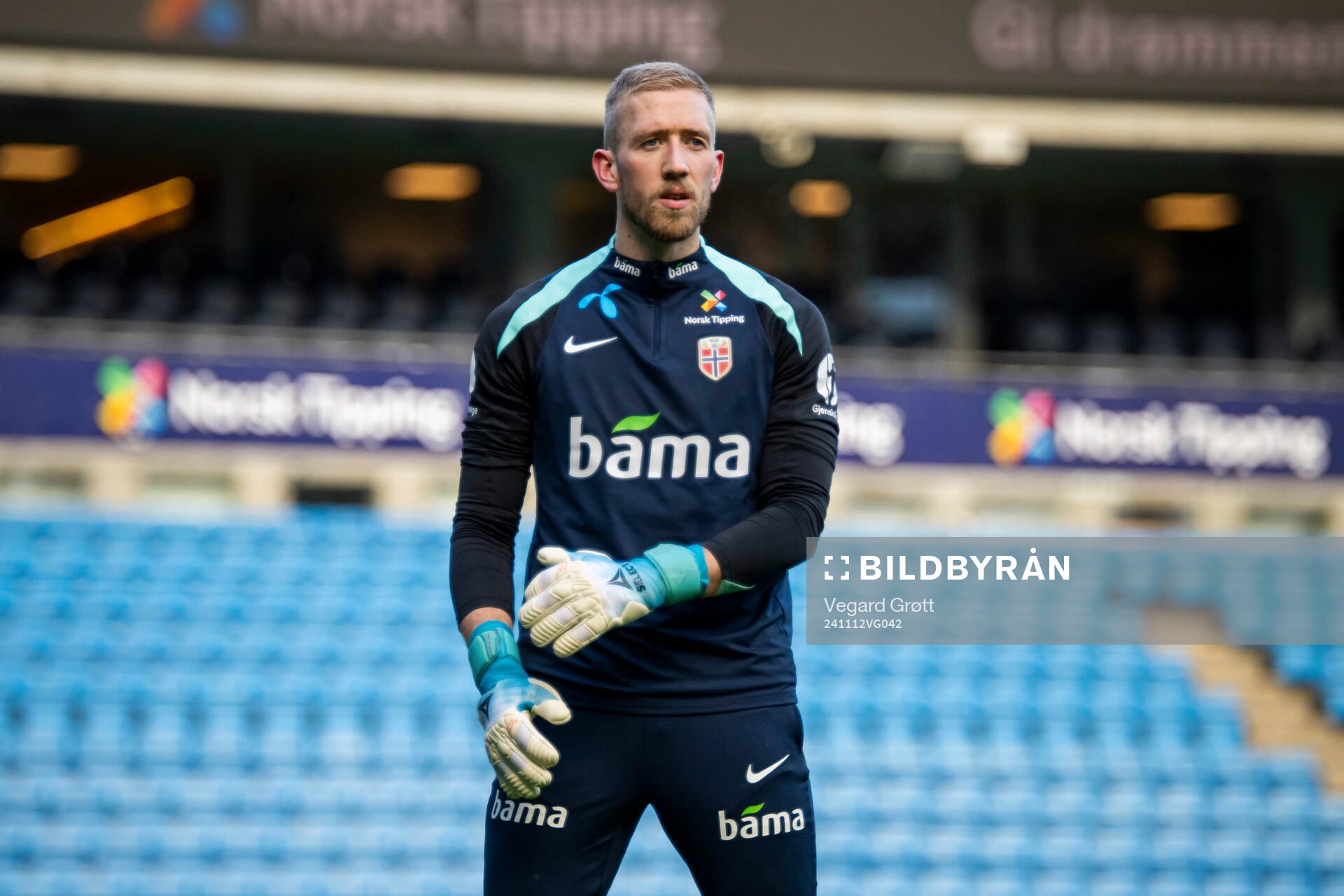 Goalkeeper Egil Selvik of the Norwegian national football