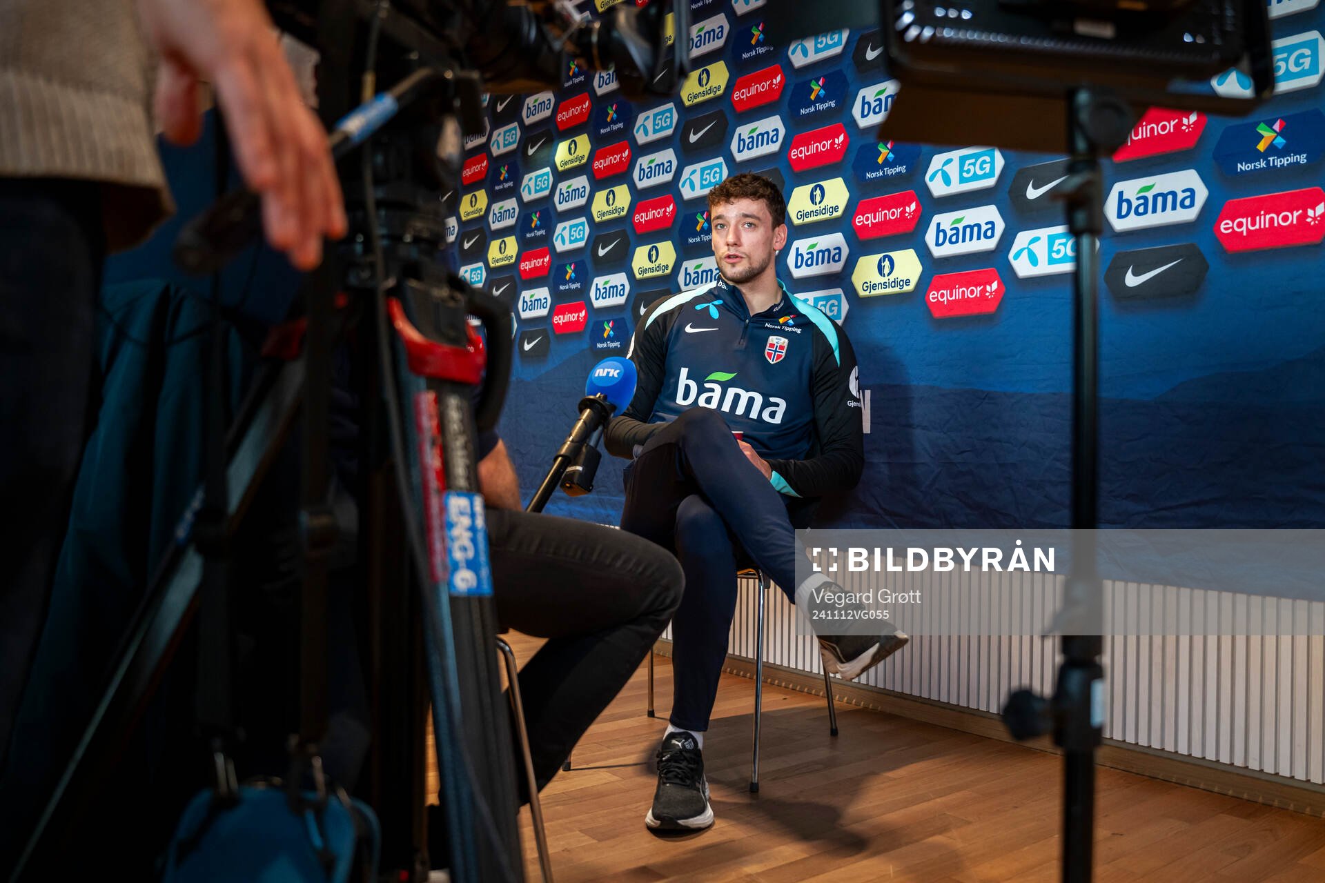 Colin Rösler of the Norwegian national football team during a press event on November 12, 2024 in Oslo. 