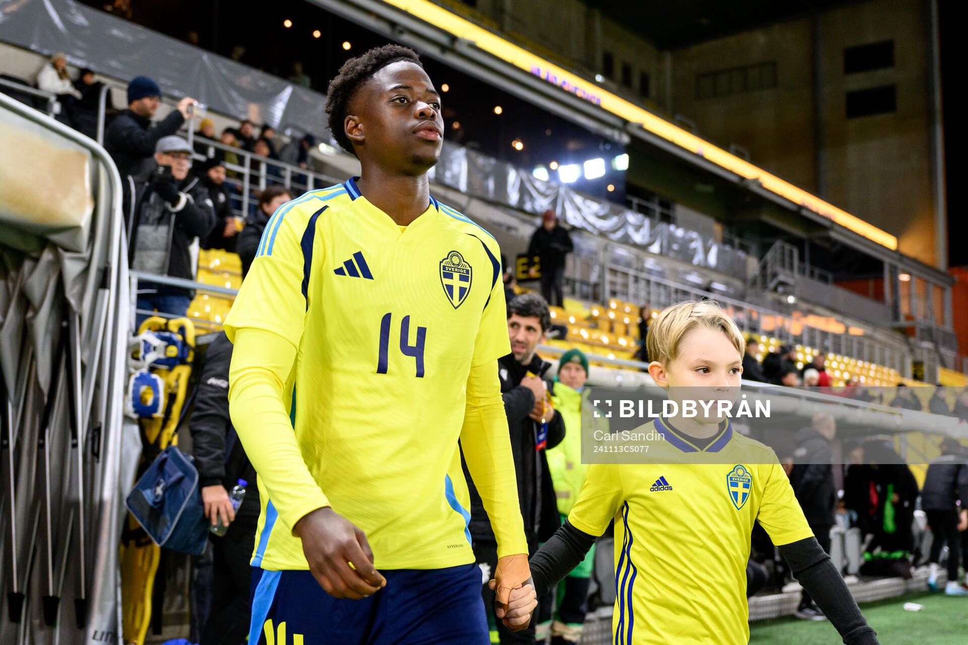 Alieu Atlee Manneh of Sweden ahead the under-19 Euro