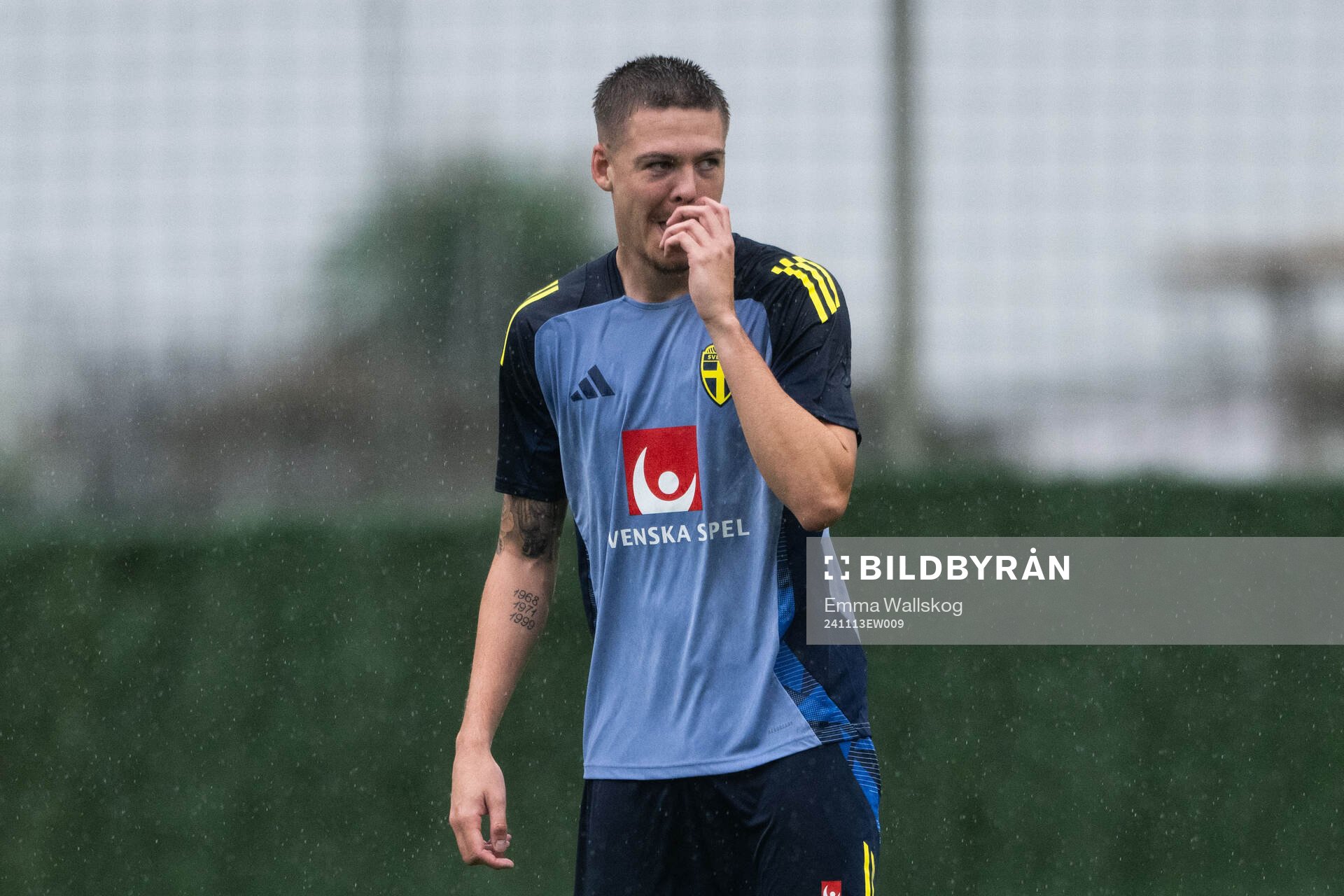 Emil Holm of the Swedish men's football national team at a