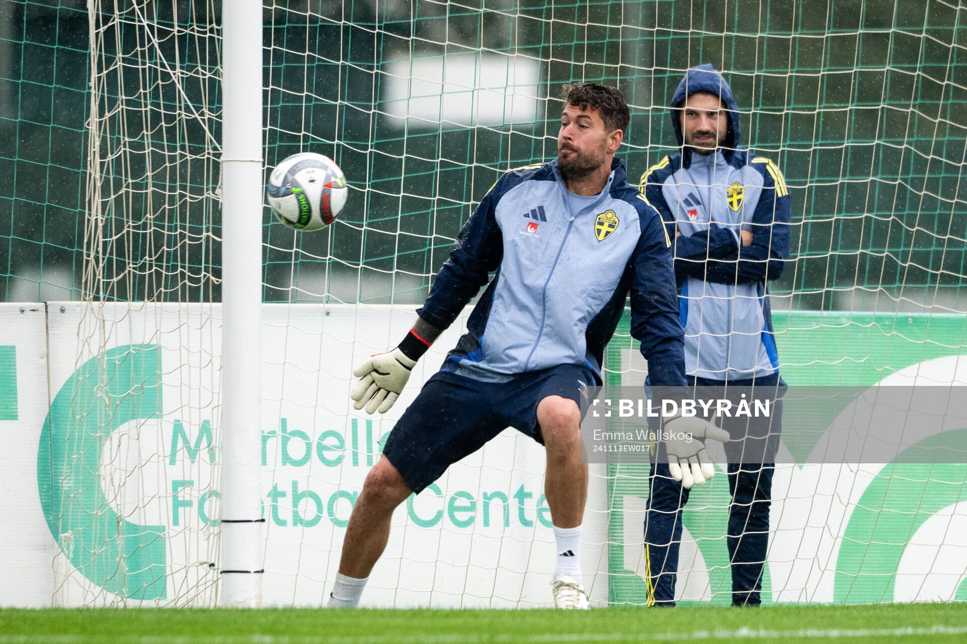 Goalkeeper Kristoffer Nordfeldt of the Swedish men's