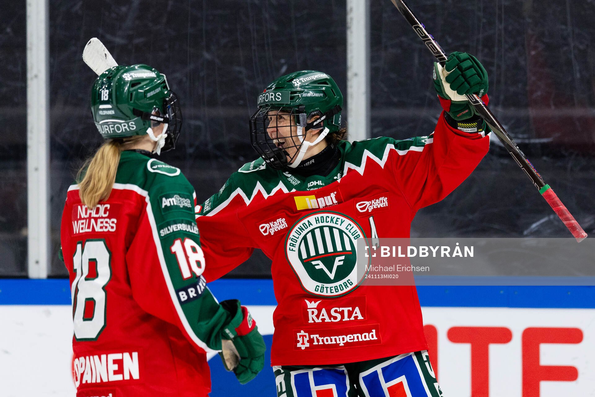 Frölundas Michelle Karvinen jublar