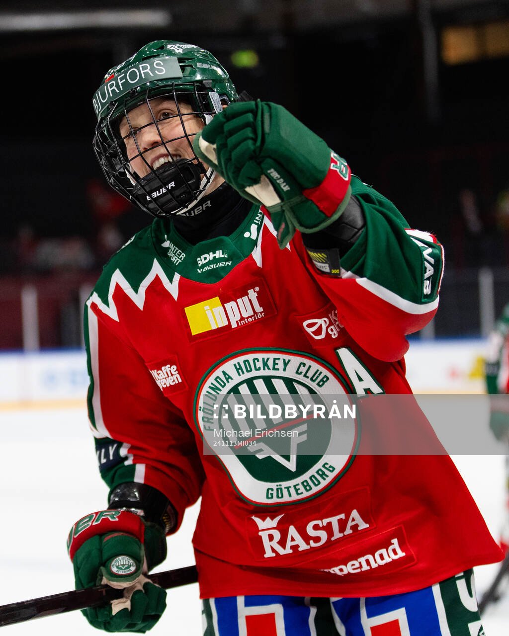 Frölundas Michelle Karvinen jublar