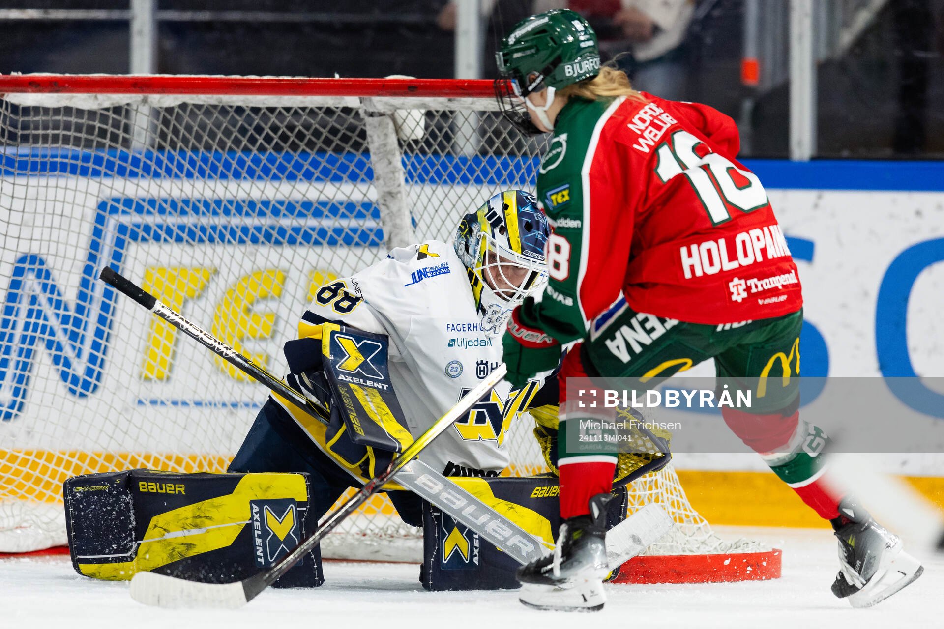 HV71s målvakt Lina Van Noort mot Frölundas Elisa
