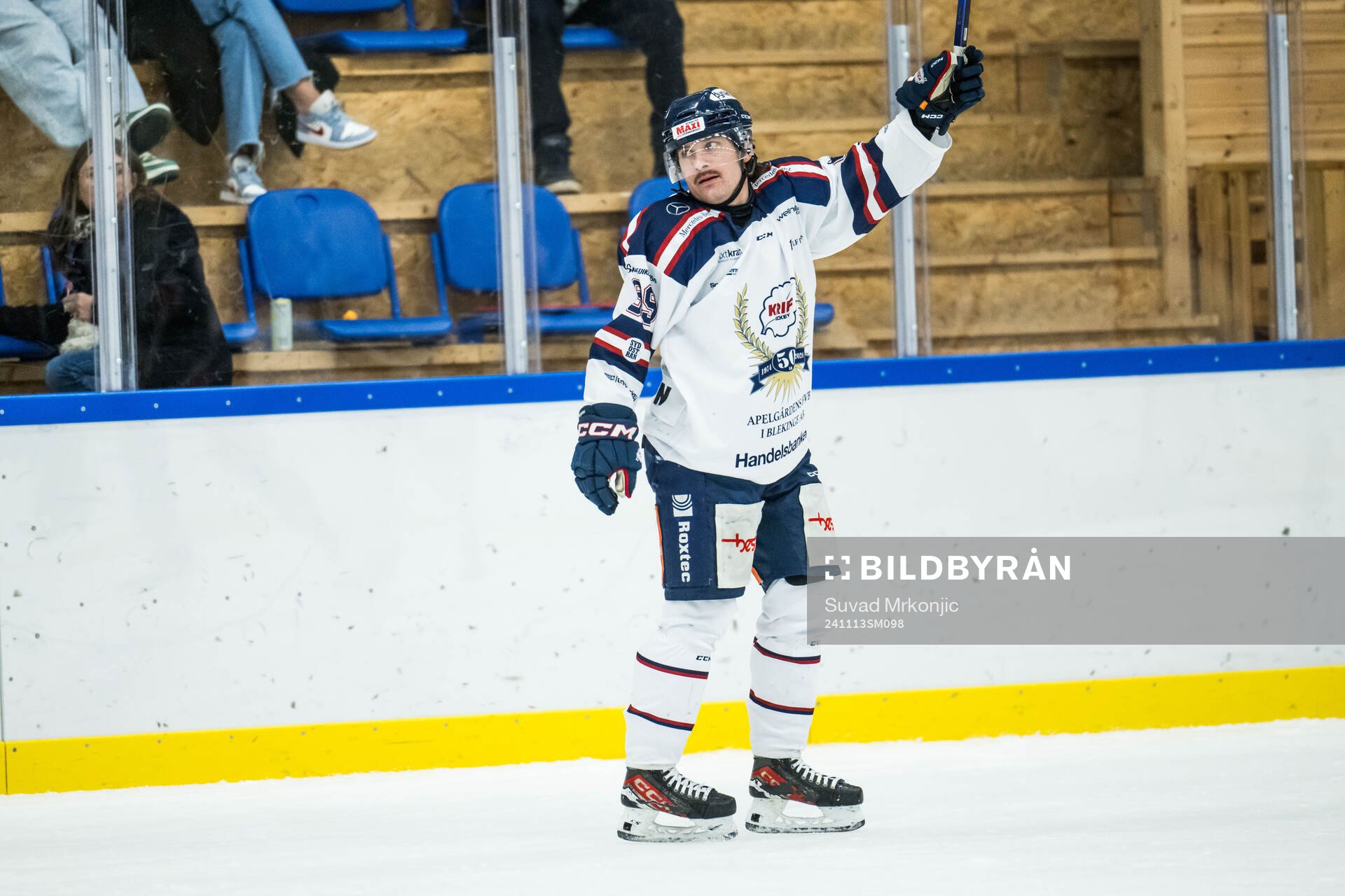 KRIF s Sebastian Freed Karlsson jublar